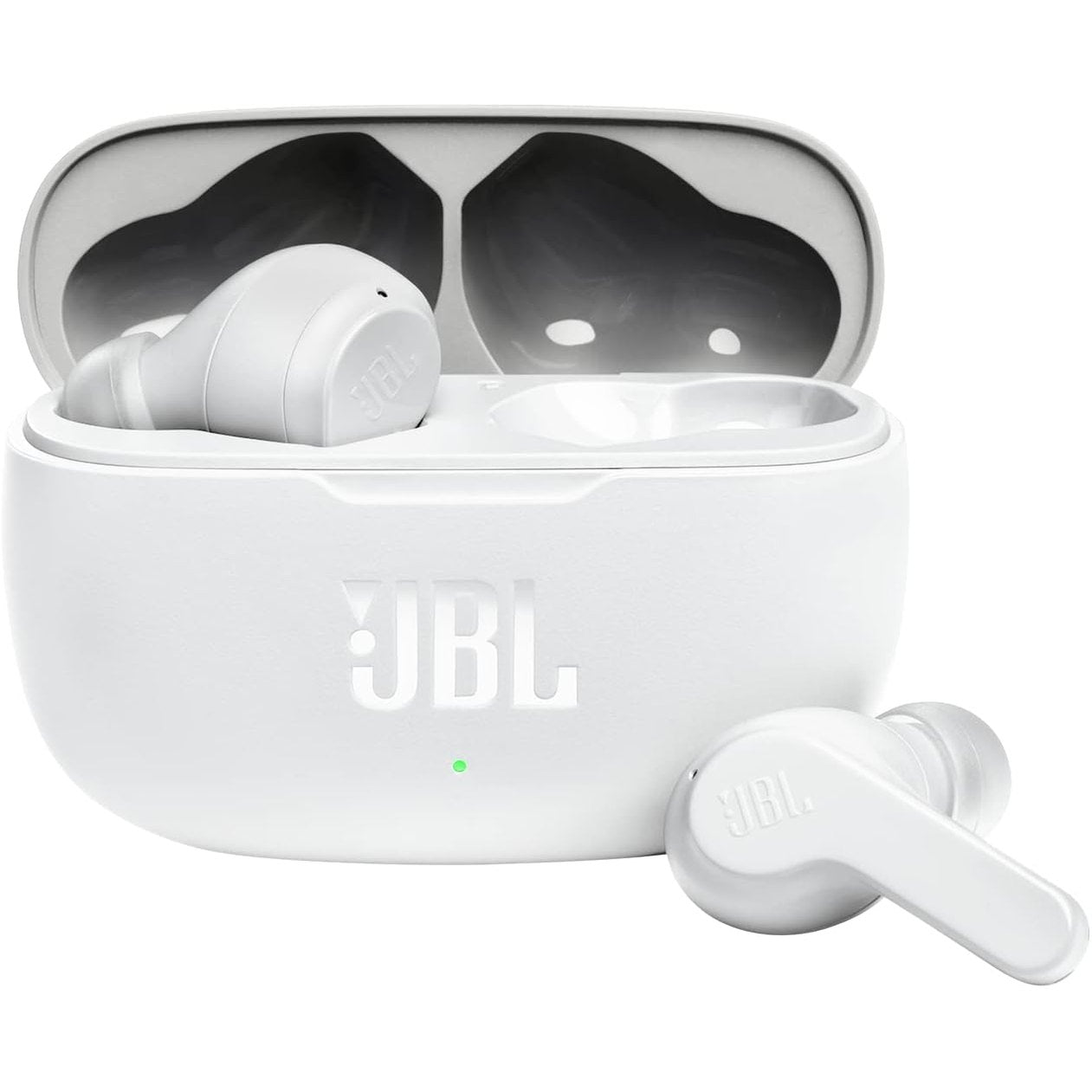 JBL Wave200 True Wireless Earbud Headphones, Deep Powerful Bass, 20H Battery, Dual Connect, Hand-Free Call, Voice Assistant, Comfortable Fit, IPX2 Sweatproof, Pocket Friendly - White, JBLW200TWSWHT