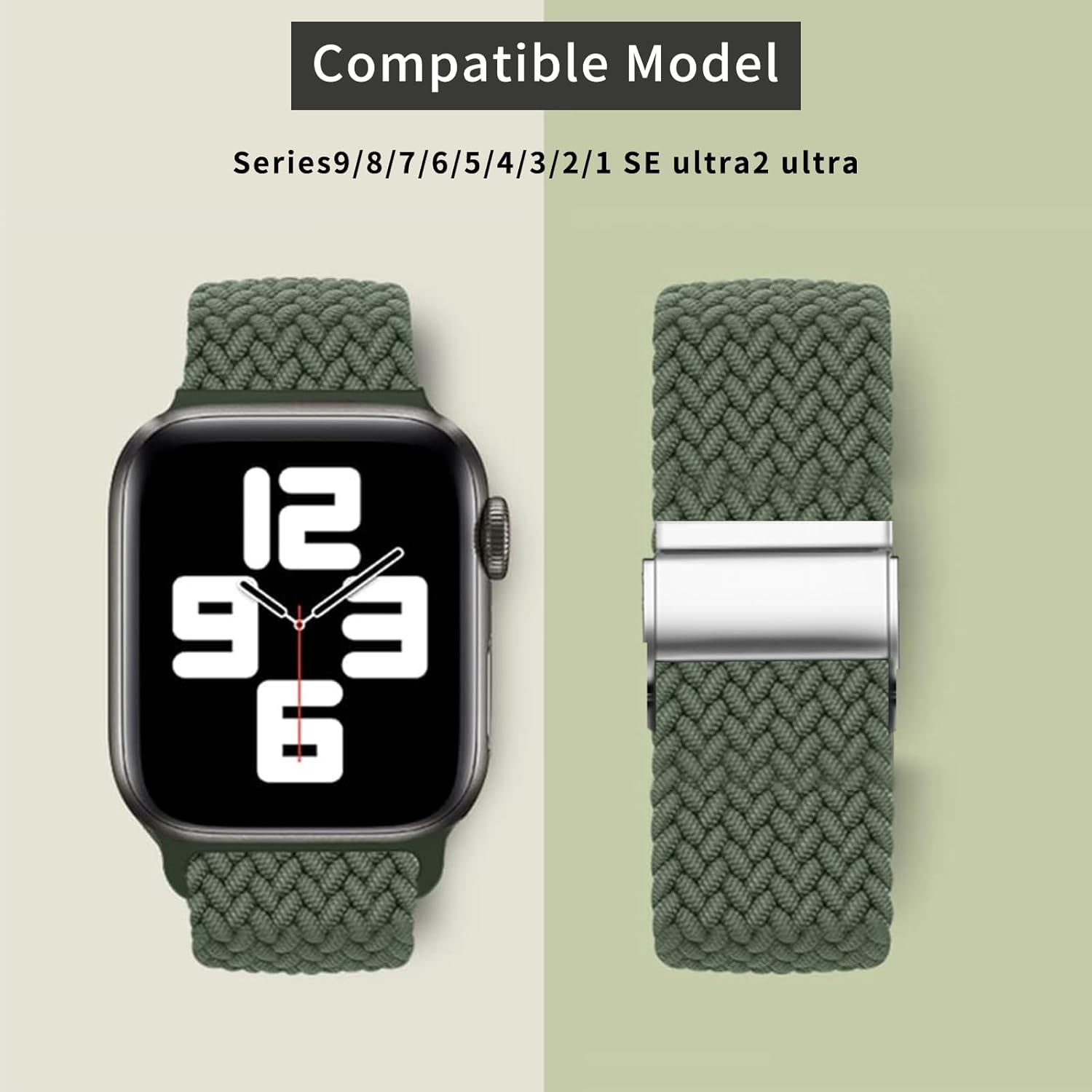 Compatible with Apple Watch Strap Band 49mm 45mm 46mm 44mm Braided Band