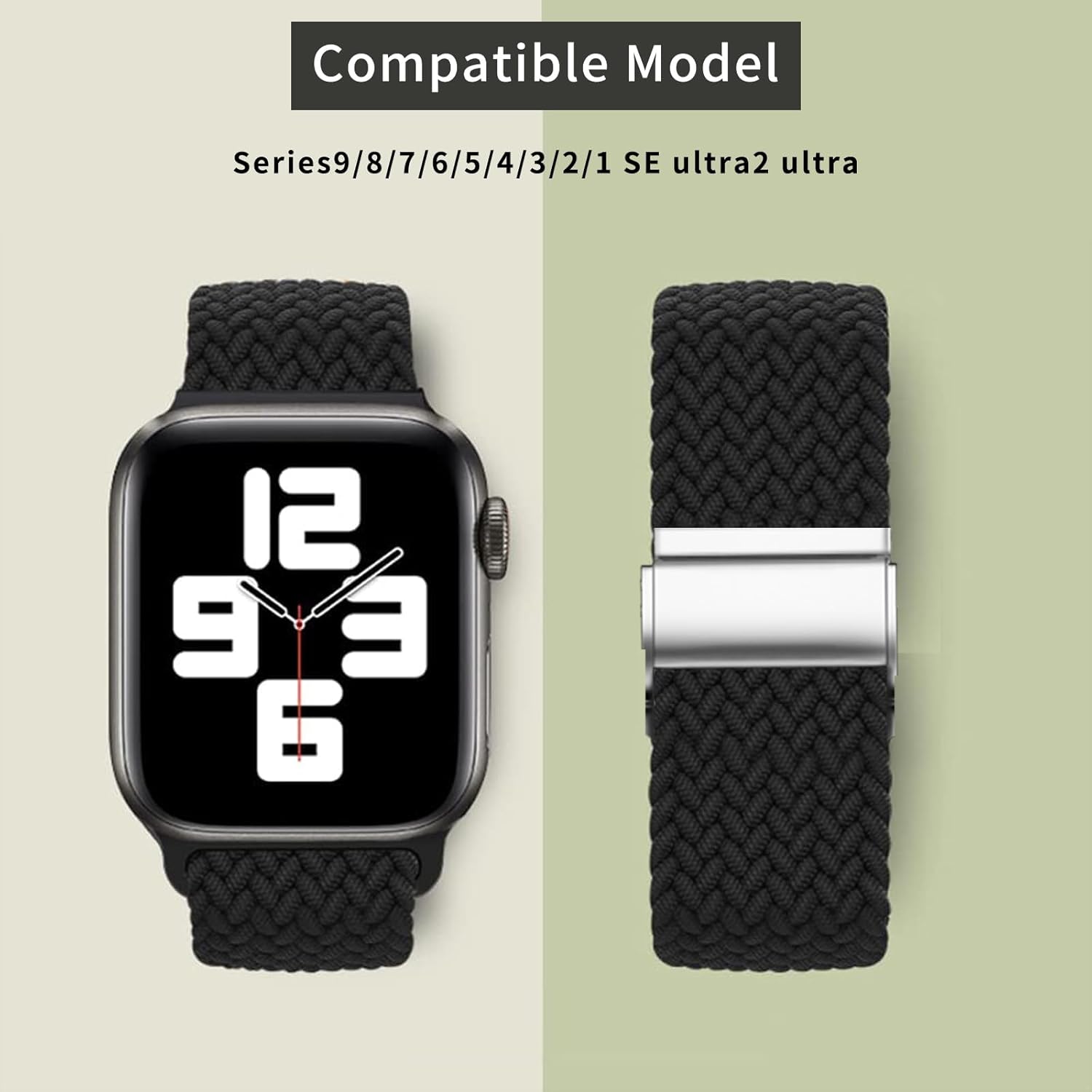 Compatible with Apple Watch Strap Band 49mm 45mm 46mm 44mm Braided Band