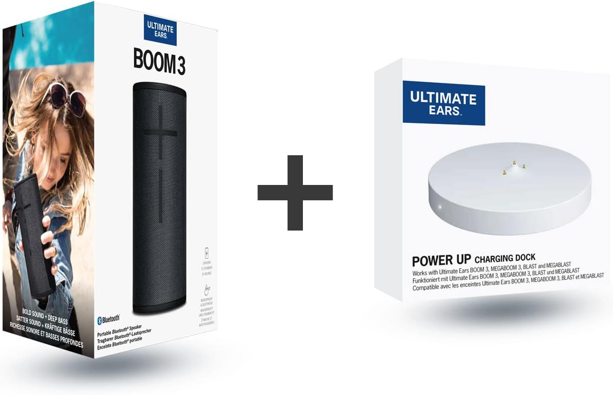 Ultimate Ears, Boom 3 Wireless Bluetooth Speaker, Bold Sound + Deep Bass, Bluetooth