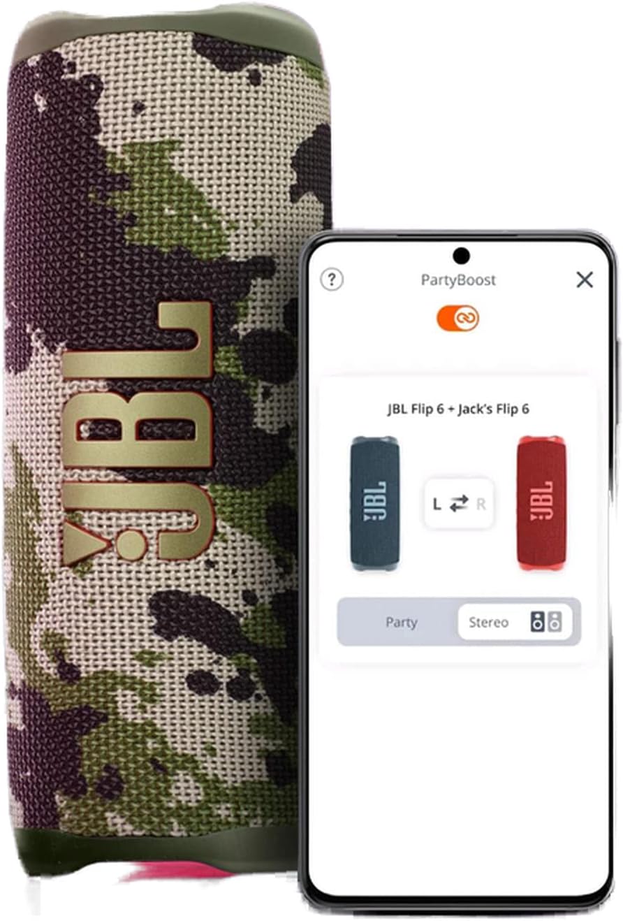 JBL Flip 6 Portable IP67 Waterproof Speaker with Bold JBL Original Pro Soun