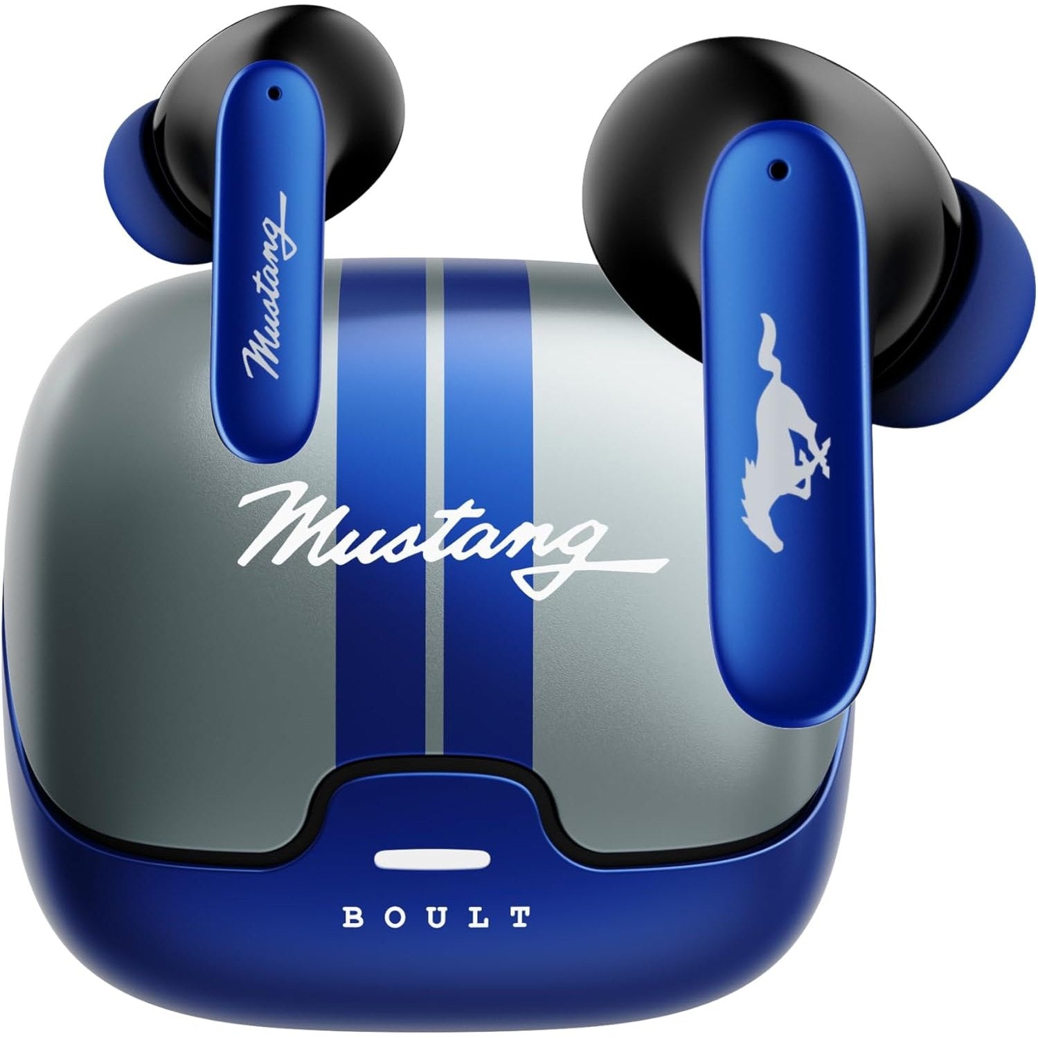 Boult x Mustang Derby Newly Launched Truly Wireless in Ear Earbuds with 100H Playtime, Built-in App Support, Dual Device Pairing, Quad Mic ENC, 45ms Low Latency, IPX5 Ear Buds TWS Bluetooth 5.4