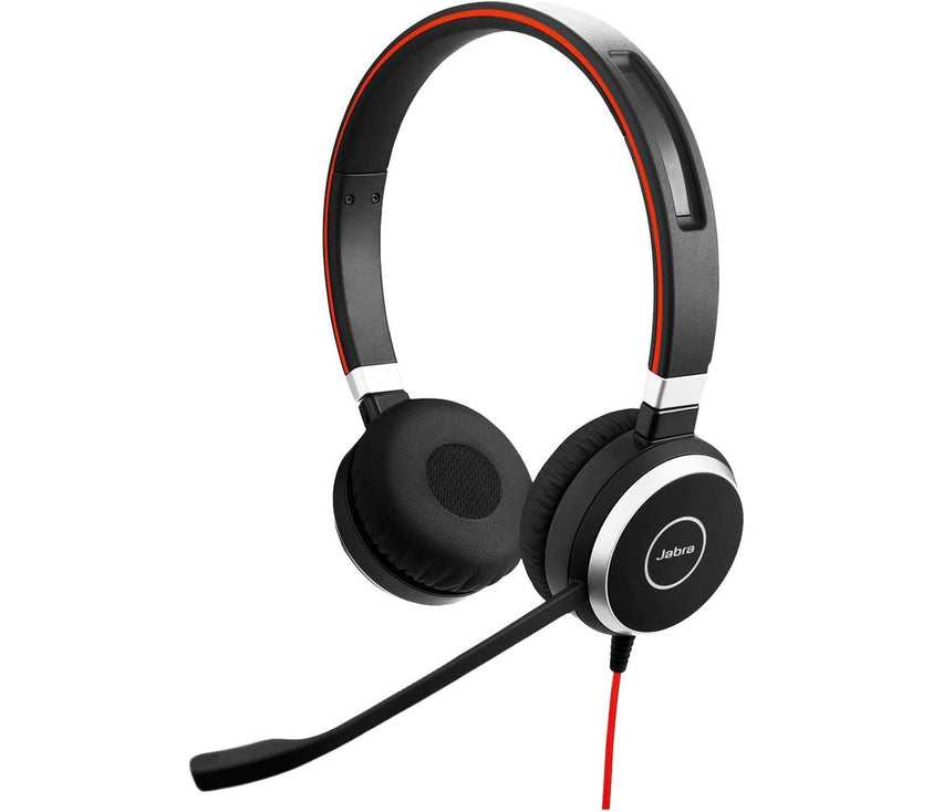 Jabra Evolve 20 Stereo Headset - Wired Headphones for VoIP Softphone with Passive Noise Cancellation - USB-Cable with Controller - Black, Medium