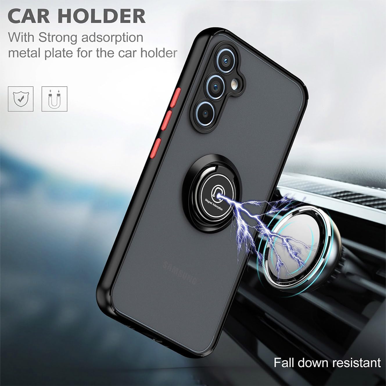 Samsung Galaxy S25 Ultra Case Cover, Multi Stand Case with Magnet Holder