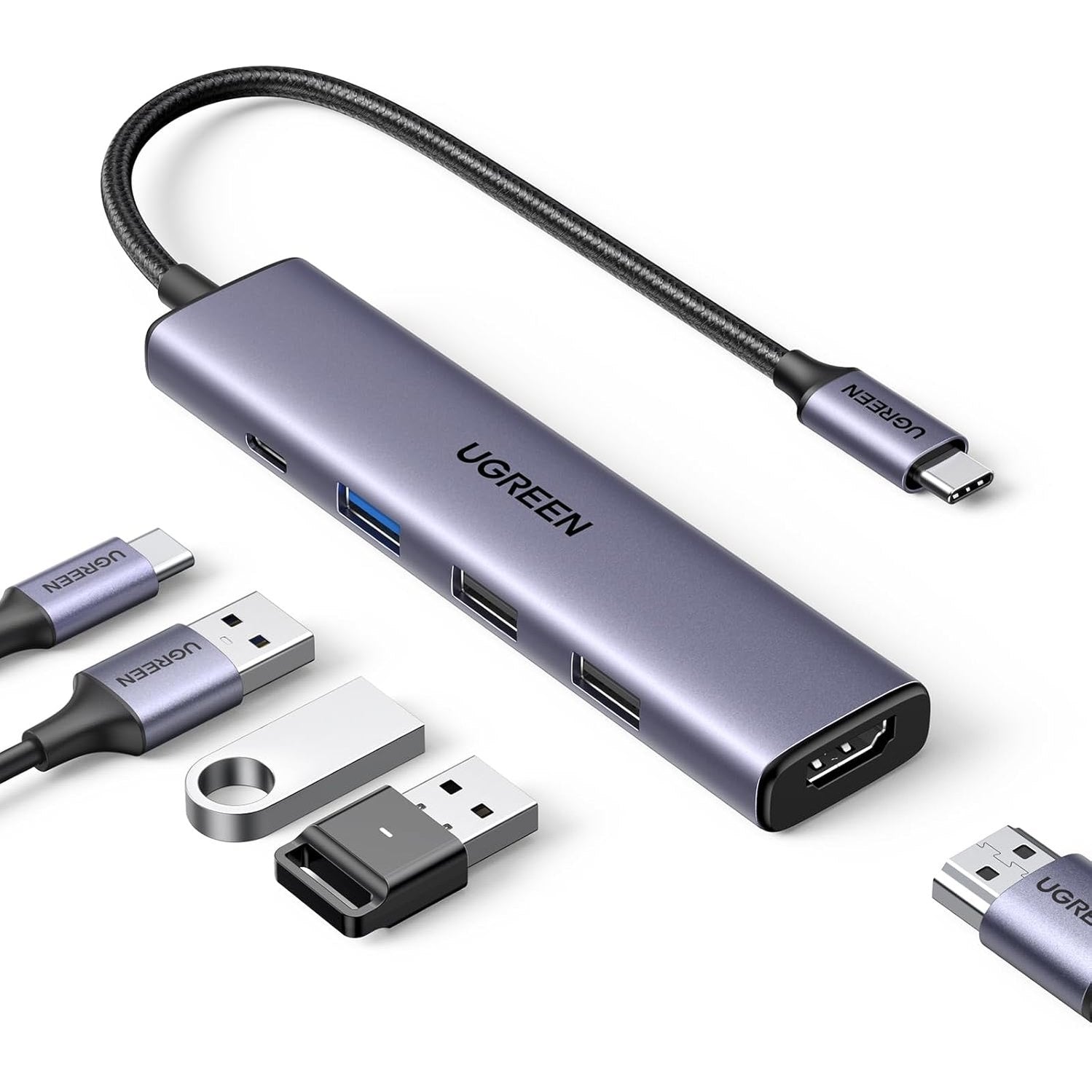 UGREEN Revodok 105 USB C Hub with 100W PD Charging, Type C to HDMI 4K30Hz Adapter