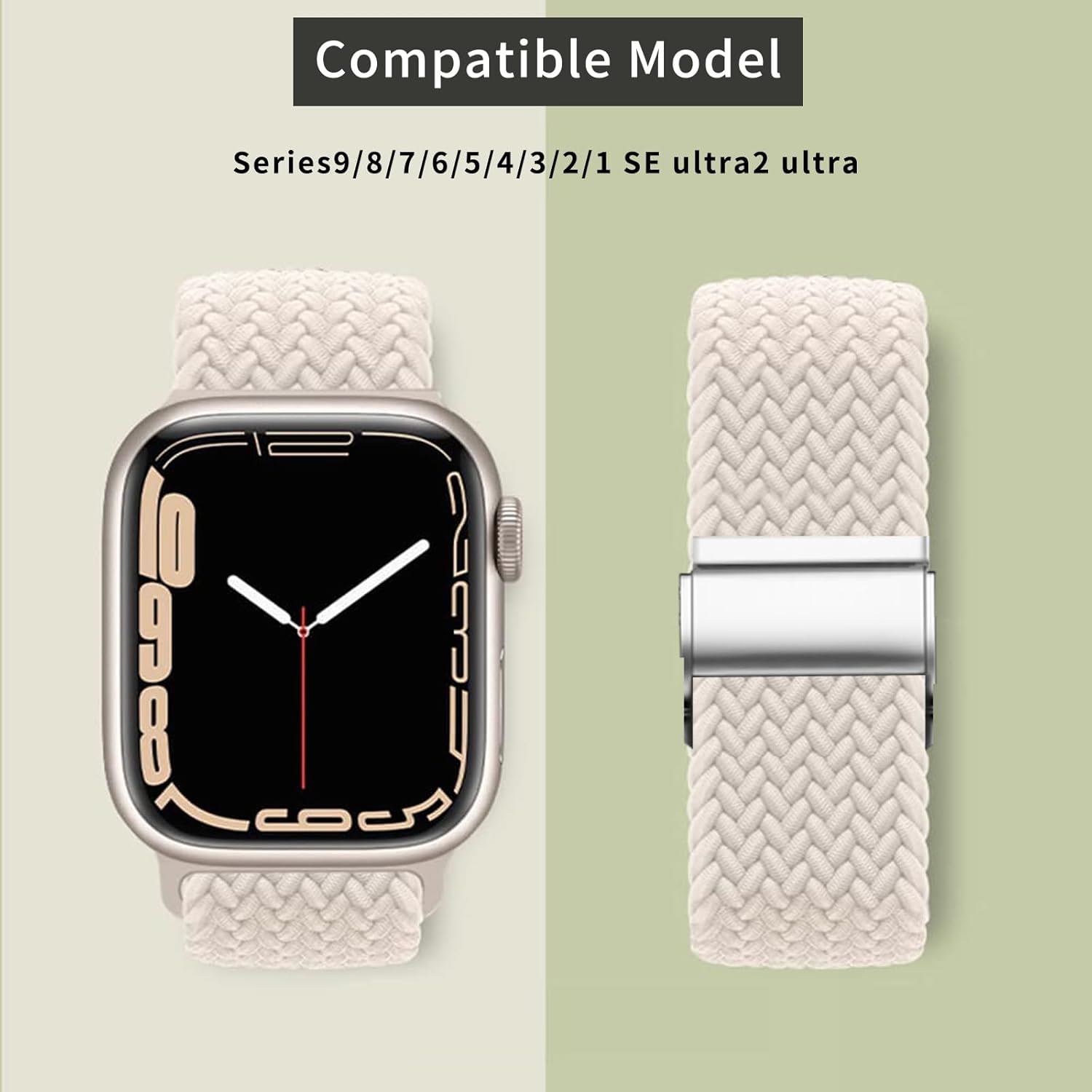 Compatible with Apple Watch Strap Band 49mm 45mm 46mm 44mm Braided Band