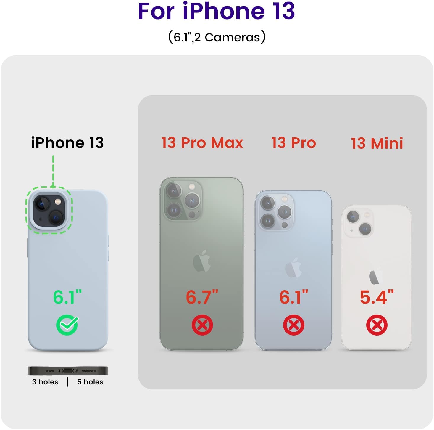 iPhone 13 Case, Silicone Shockproof Slim Thin Phone Case for iPhone 13 6.1 inch