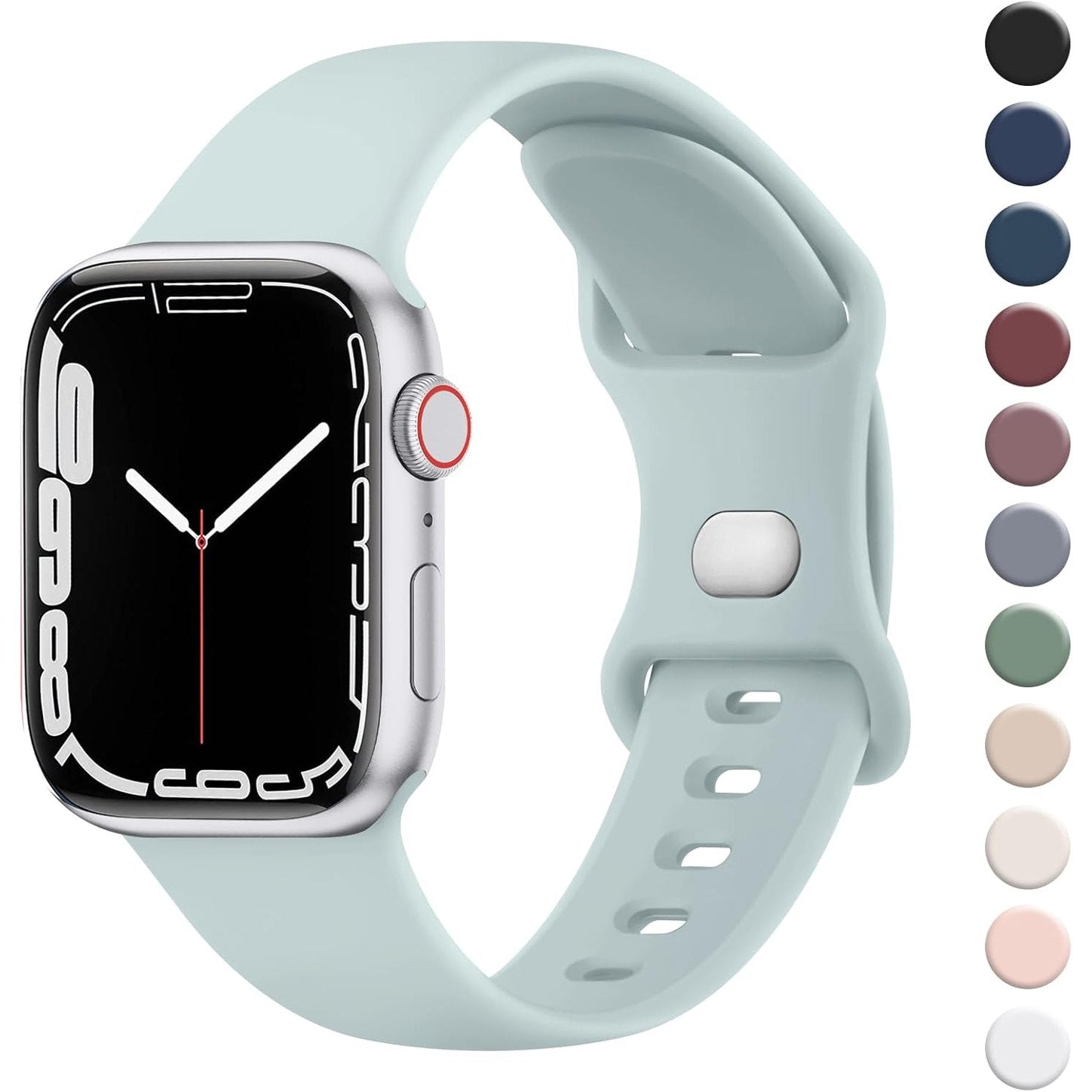Liquid Silicone Bands for Apple Watch Band 49mm 45mm 44mm 42mm 41mm 40mm 38mm,Soft Waterproof Strap for iWatch Series Ultra2/Ultra/9/8/7/6/5/4/3/2/1/SE Women Men