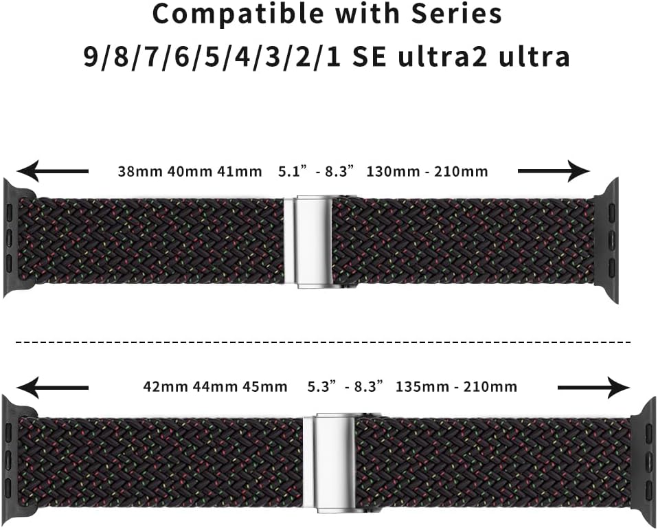 Compatible with Apple Watch Strap Band 49mm 45mm 46mm 44mm Braided Band
