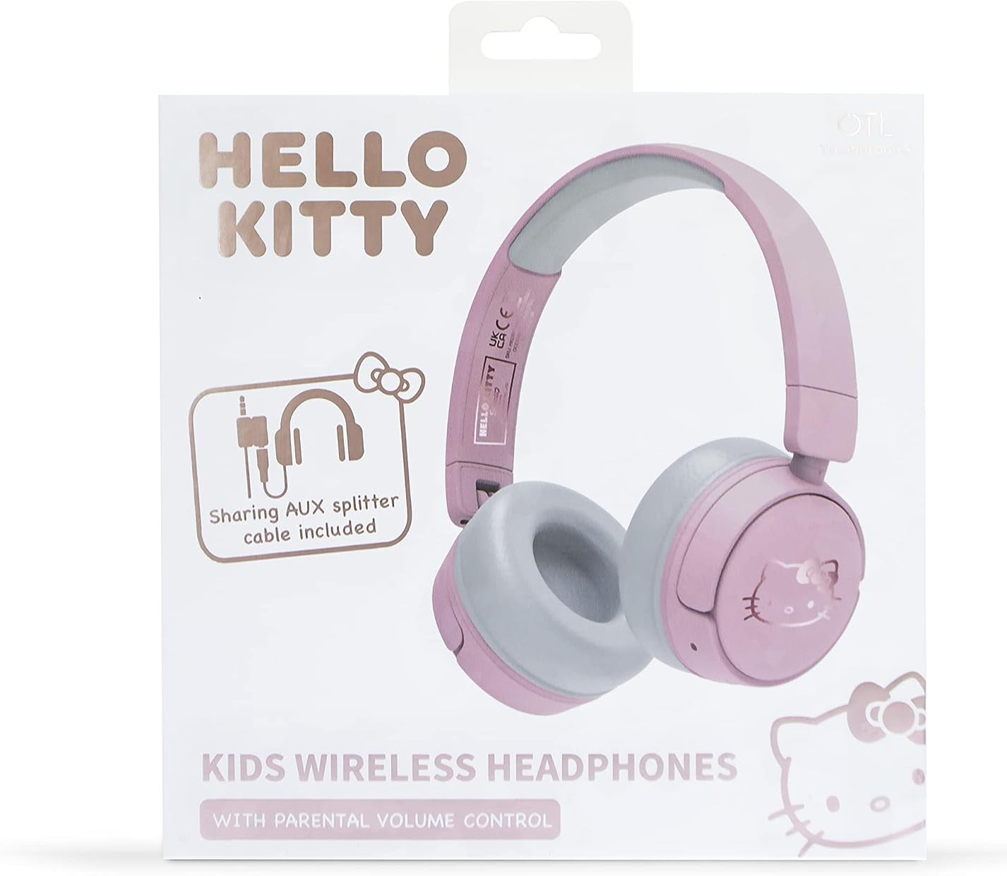 OTL Hello Kitty Kids Bluetooth Headphone Volume Safe, Wireless up to 10M