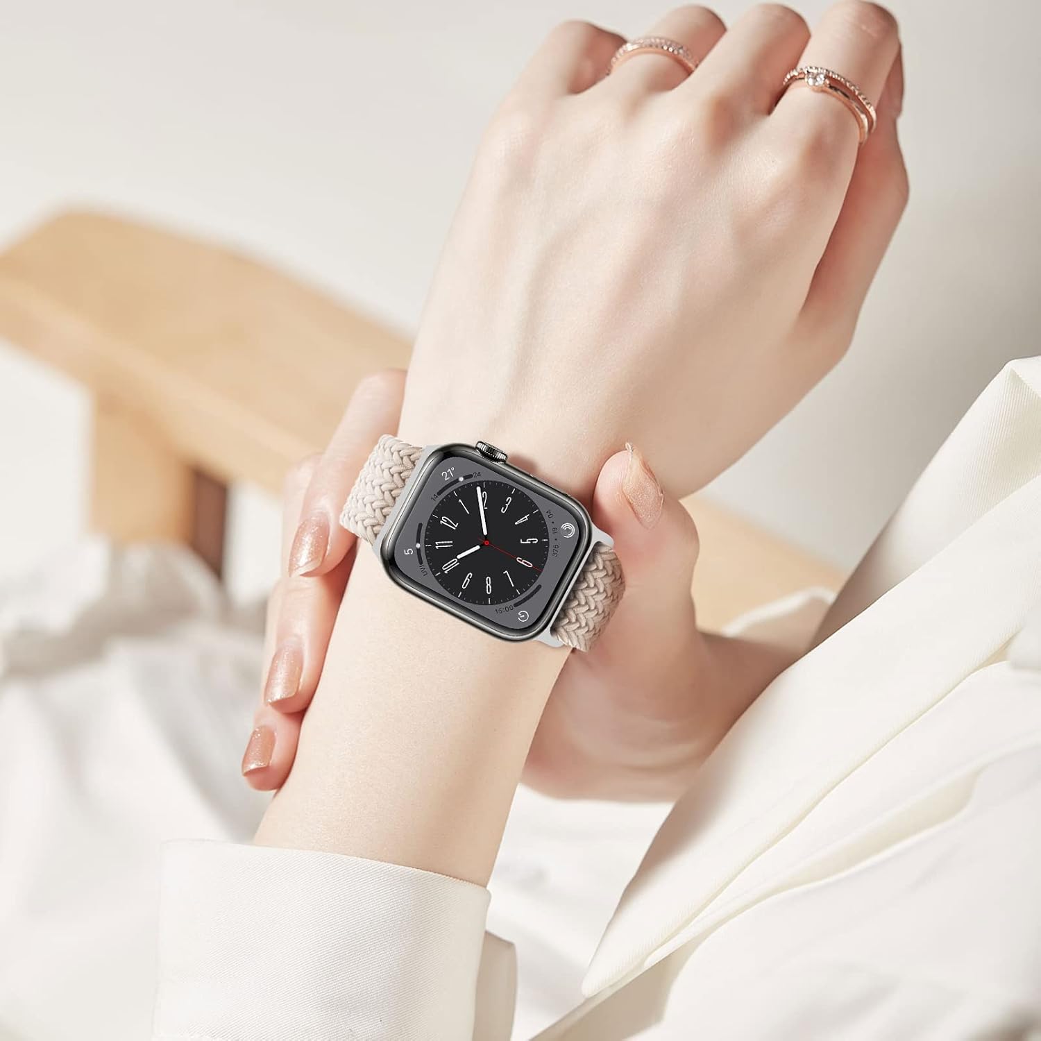 Compatible with Apple Watch Strap Band 49mm 45mm 46mm 44mm Braided Band