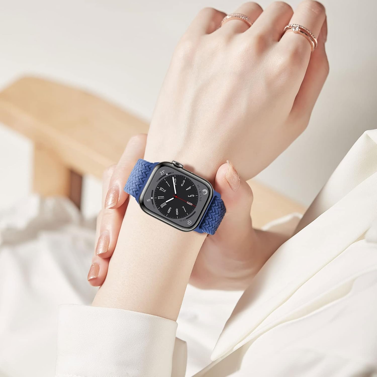 Compatible with Apple Watch Strap Band 49mm 45mm 46mm 44mm Braided Band