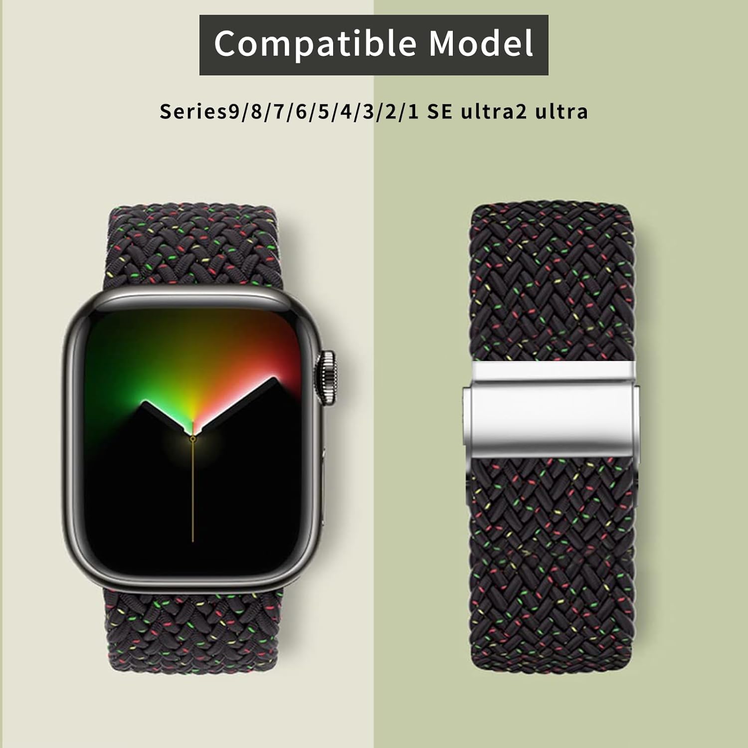 Compatible with Apple Watch Strap Band 49mm 45mm 46mm 44mm Braided Band