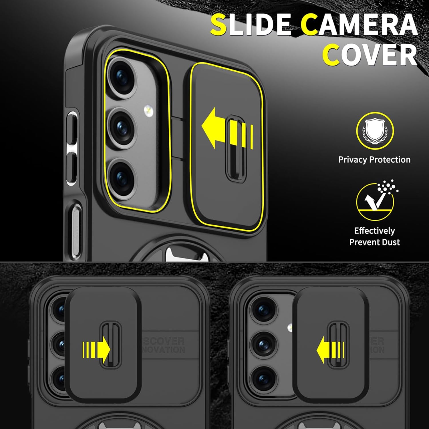 Heavy Duty Shockproof Phone Case for S25 Ultra Cover-Black