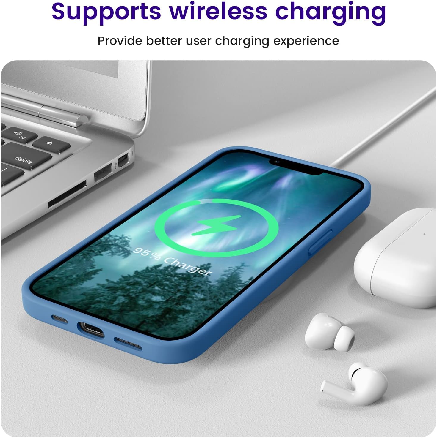 iPhone 13 Case, Silicone Shockproof Slim Thin Phone Case for iPhone 13 6.1 inch