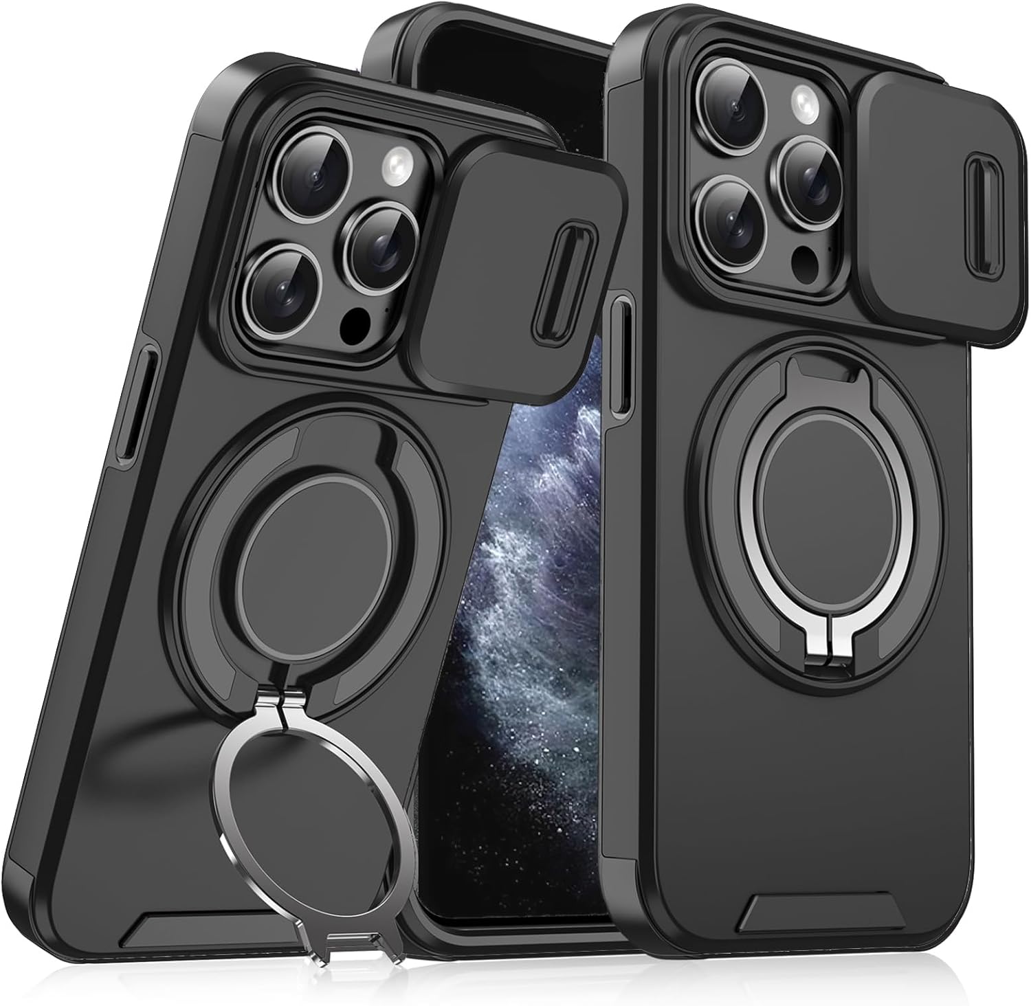 Heavy Duty Shockproof Phone Case for S25 Ultra Cover-Black