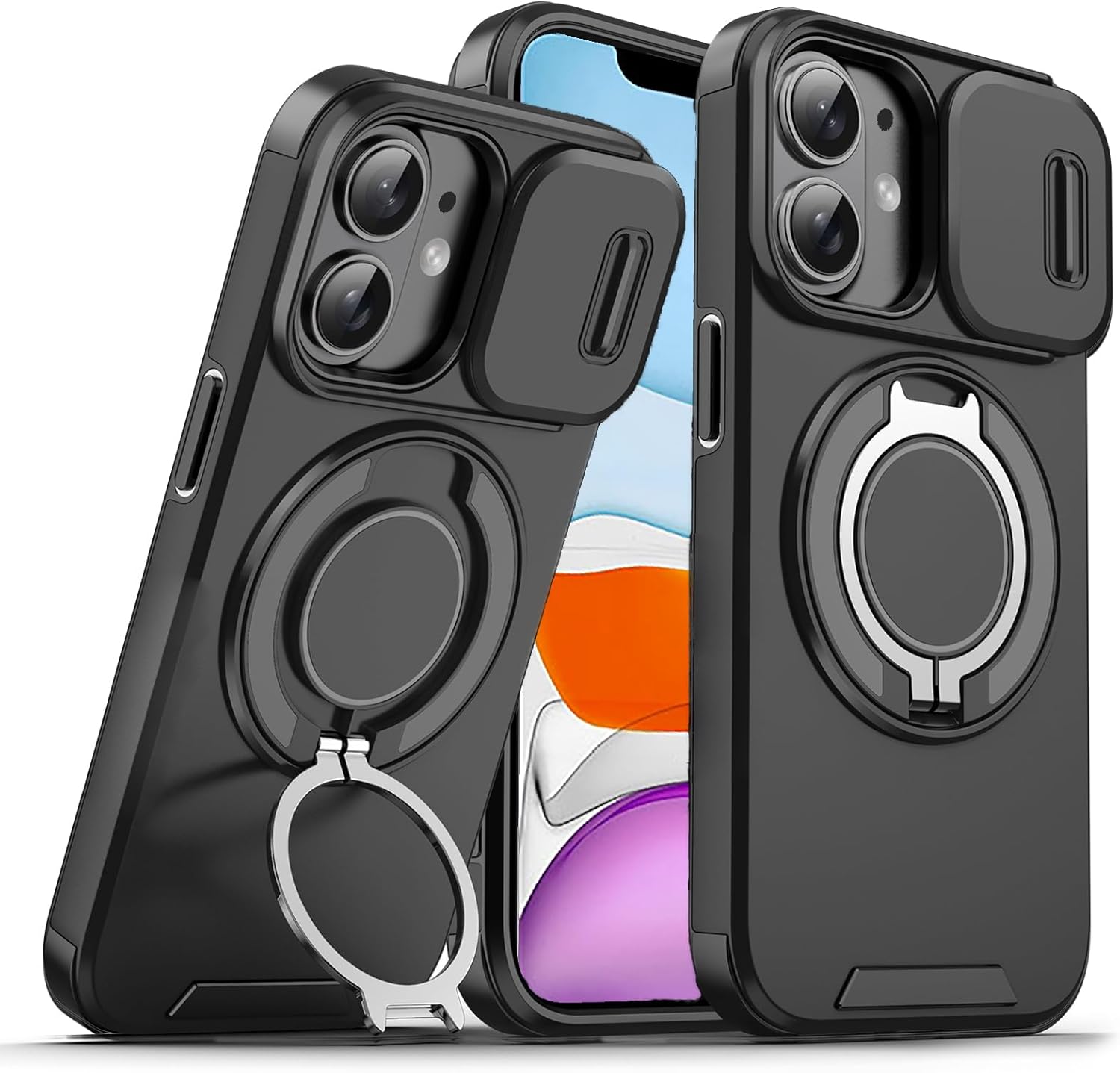 Heavy Duty Shockproof Phone Case for S25 Ultra Cover-Black