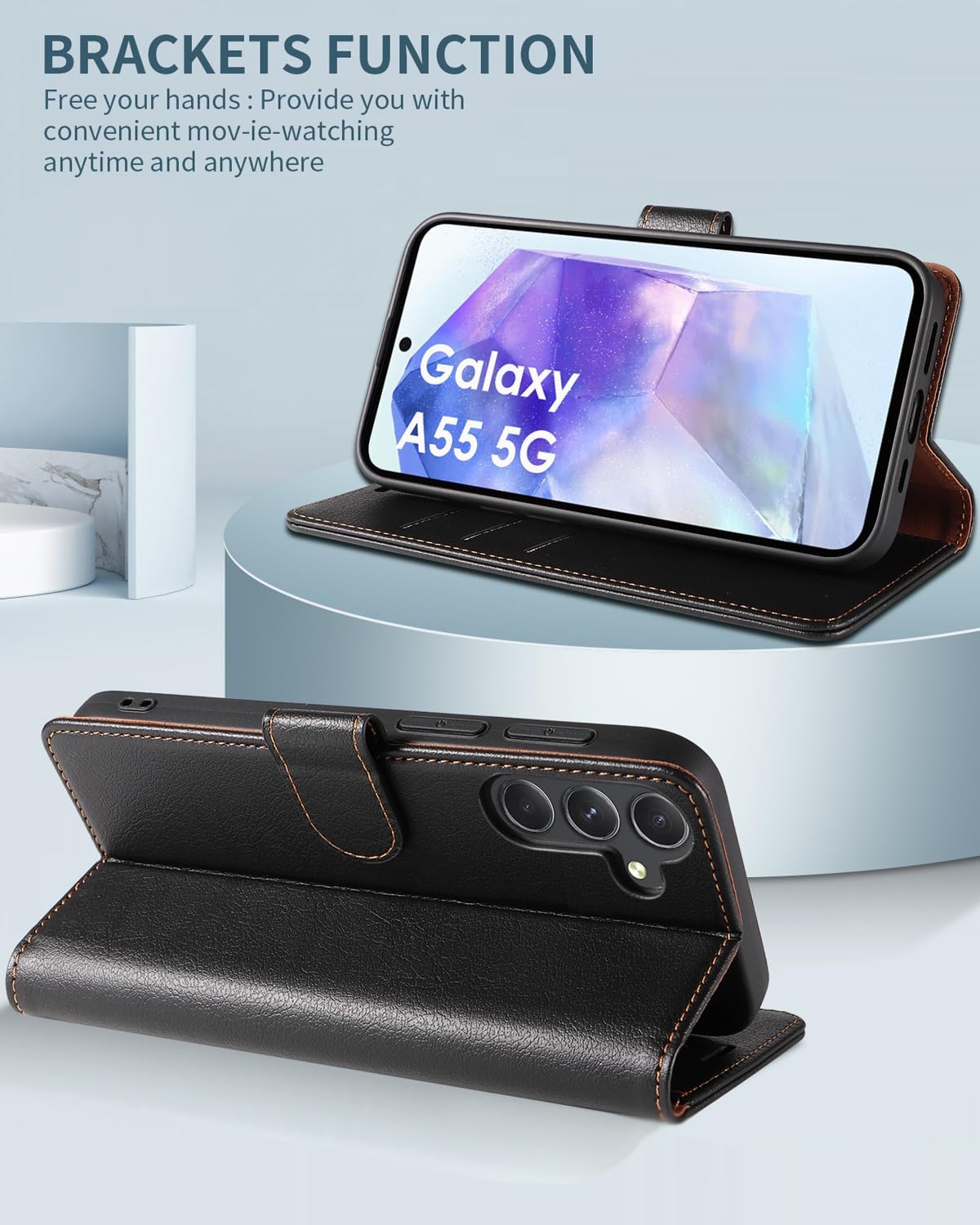 Samsung Galaxy S21 Ultra 5G, Premium Leather Flip Wallet Case