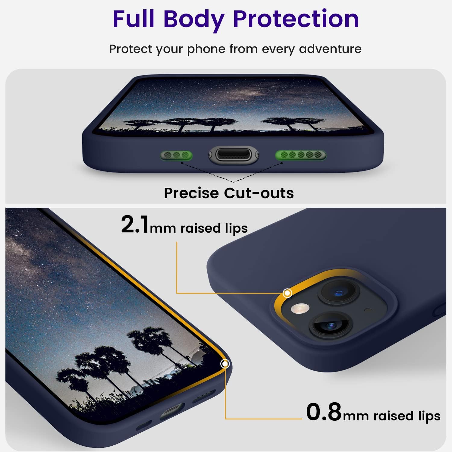iPhone 13 Case, Silicone Shockproof Slim Thin Phone Case for iPhone 13 6.1 inch