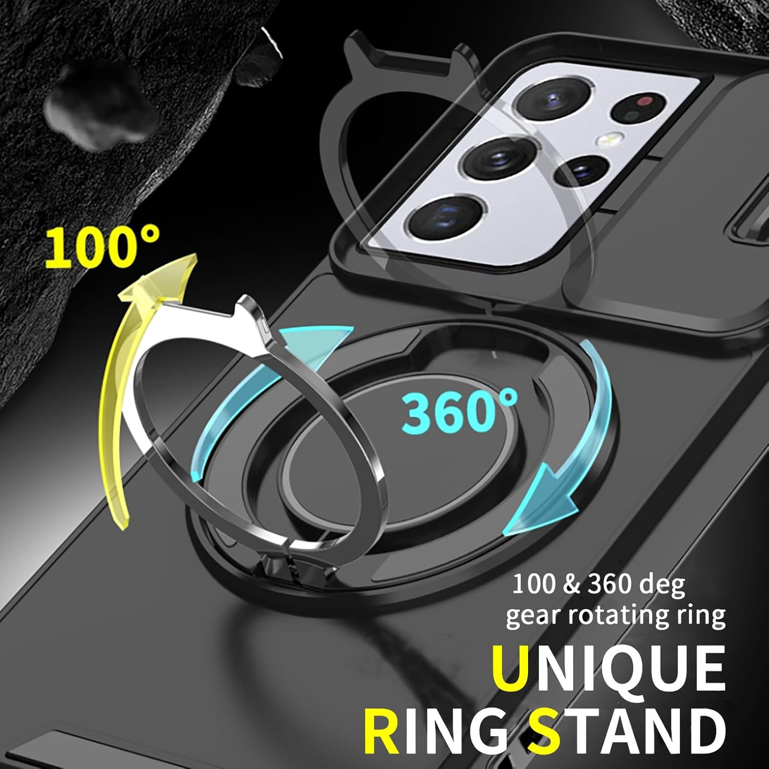 Heavy Duty Shockproof Phone Case for S25 Ultra Cover-Black