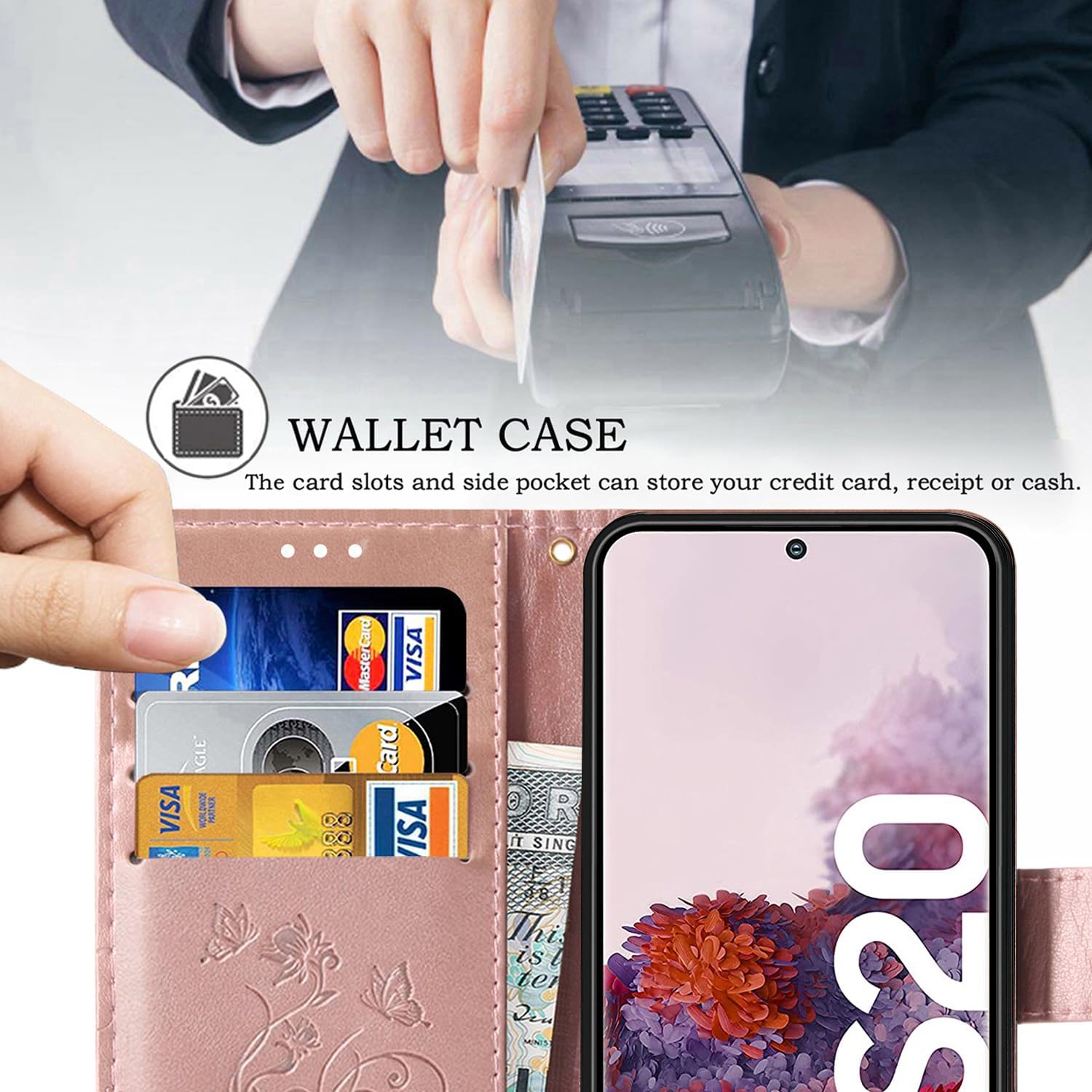 Samsung Galaxy S21 Ultra 5G, Premium Leather Flip Wallet Case