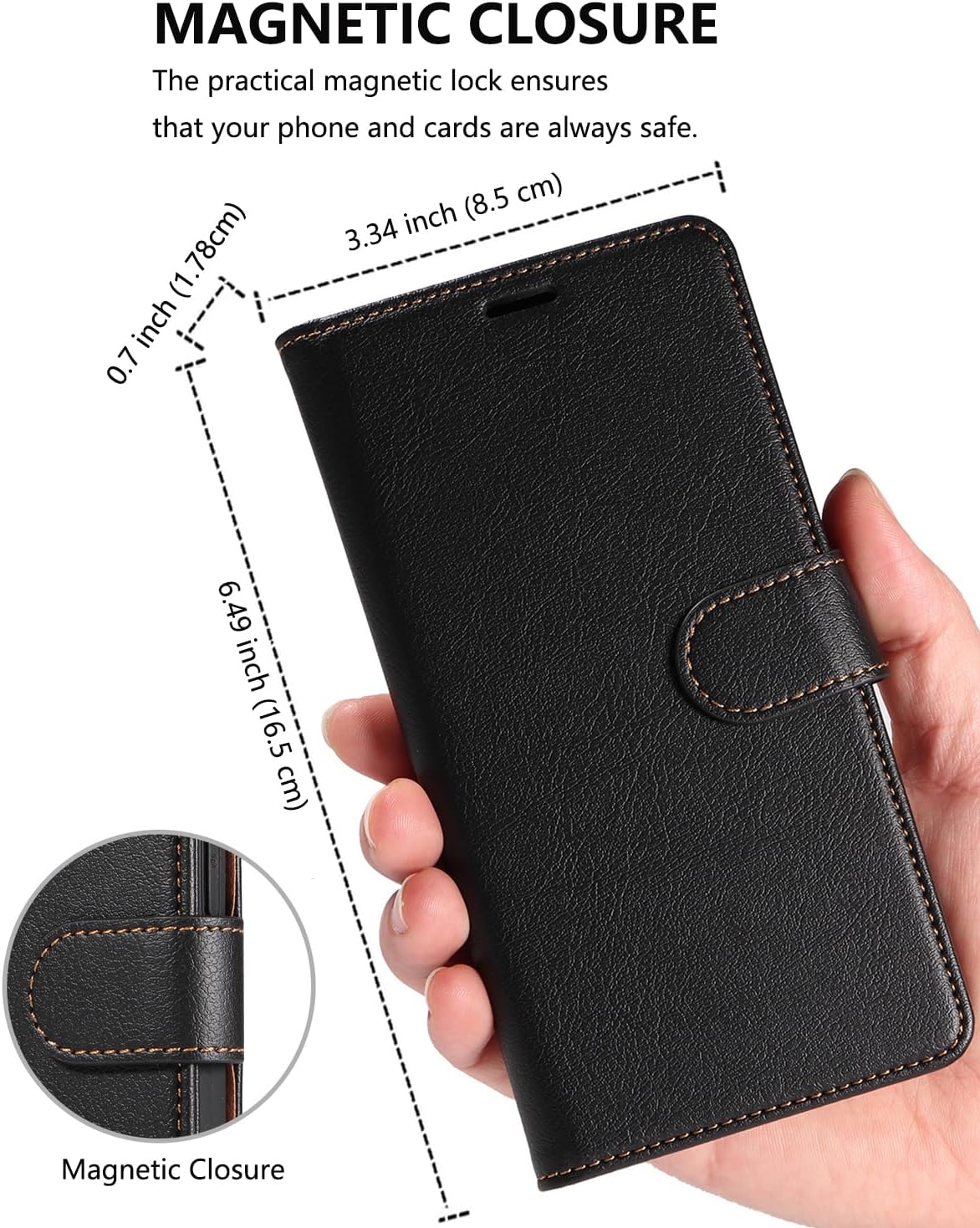 Samsung Galaxy S21 Ultra 5G, Premium Leather Flip Wallet Case