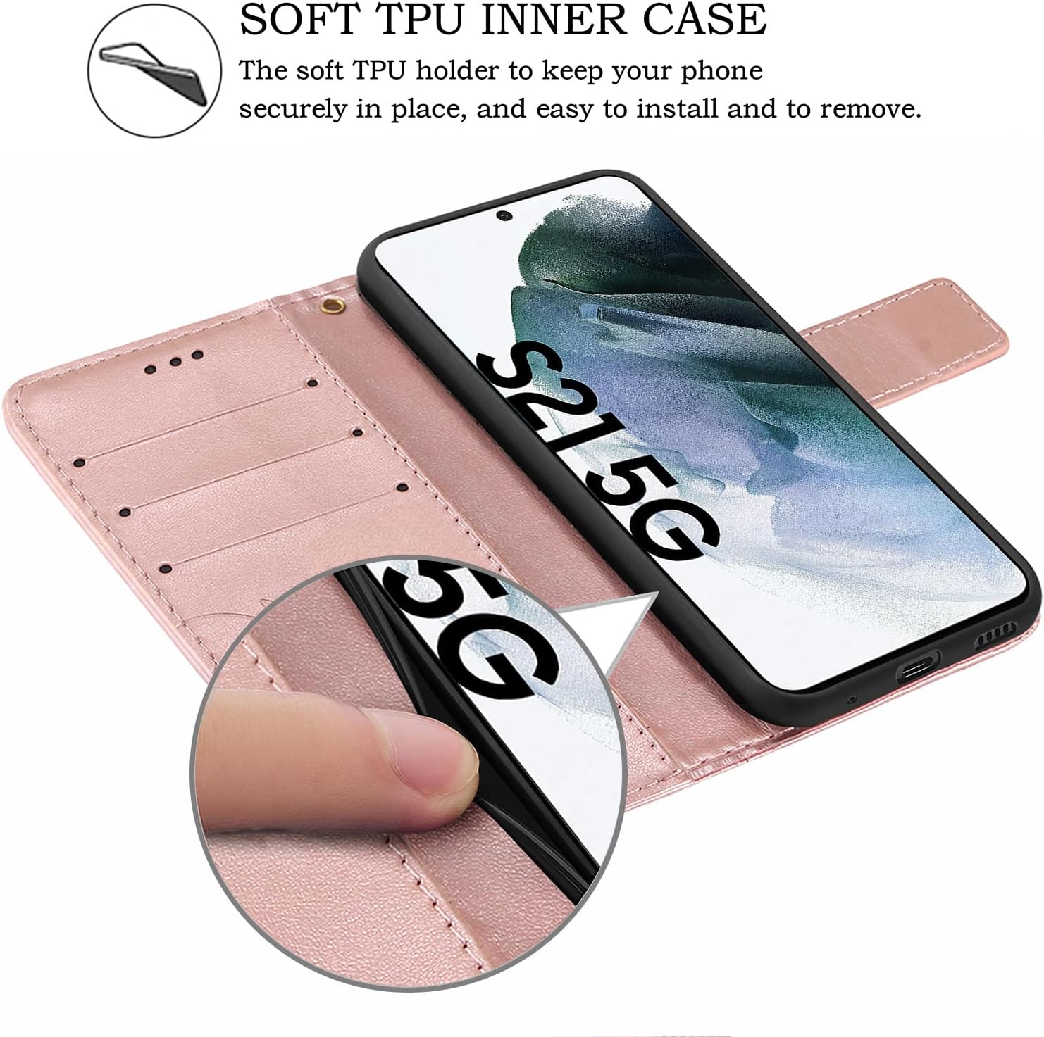 Samsung Galaxy S21 Ultra 5G, Premium Leather Flip Wallet Case