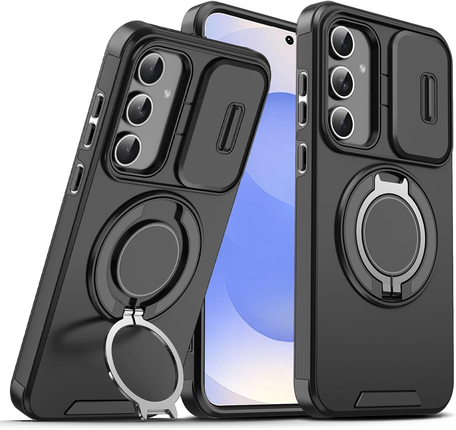 Heavy Duty Shockproof Phone Case for S25 Ultra Cover-Black