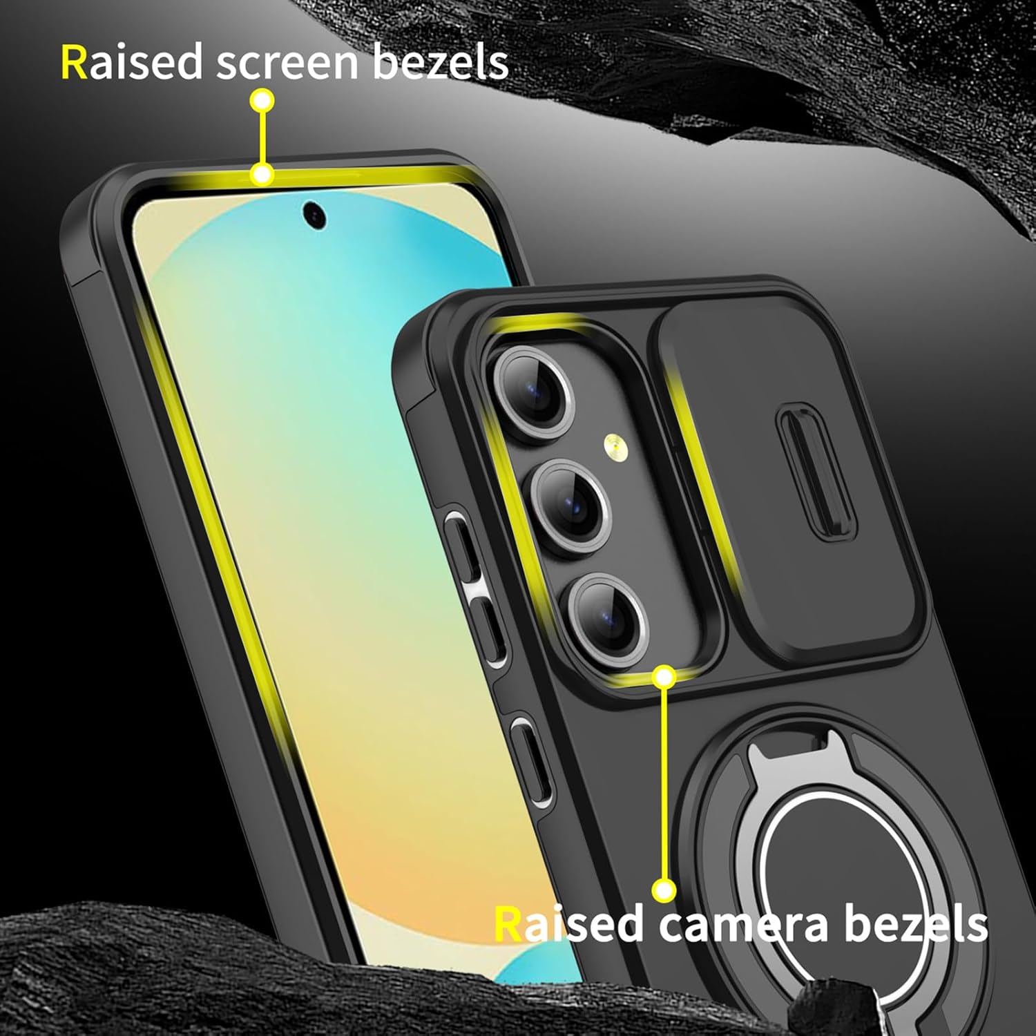Heavy Duty Shockproof Phone Case for S25 Ultra Cover-Black