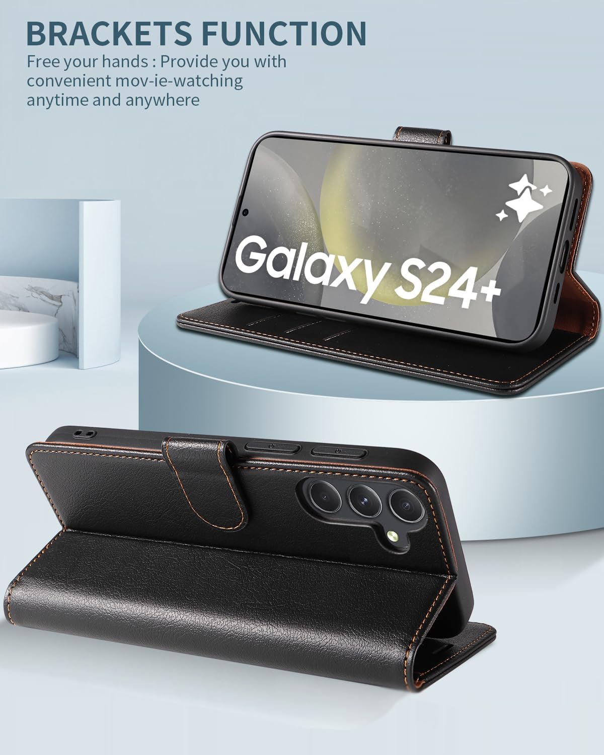 Samsung Galaxy S21 Ultra 5G, Premium Leather Flip Wallet Case