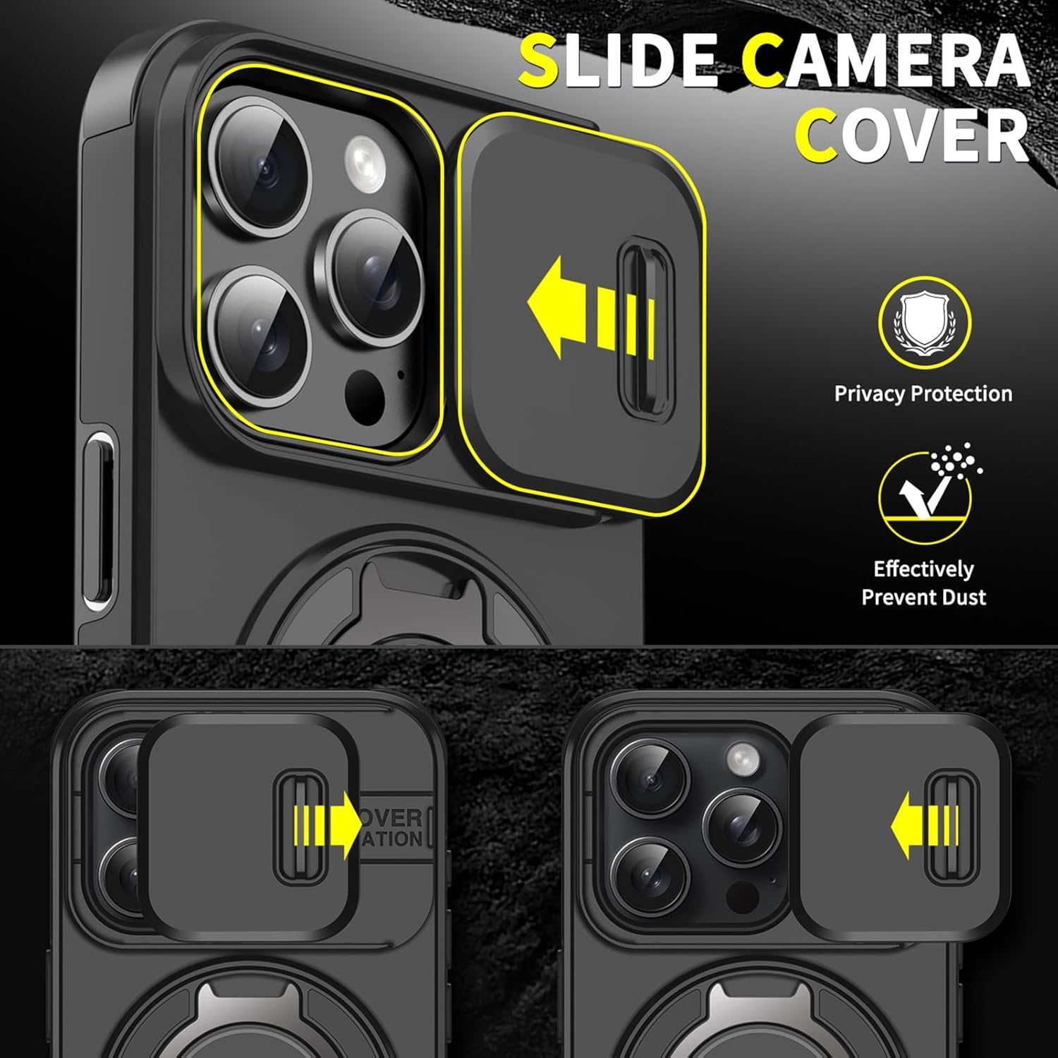 Heavy Duty Shockproof Phone Case for S25 Ultra Cover-Black