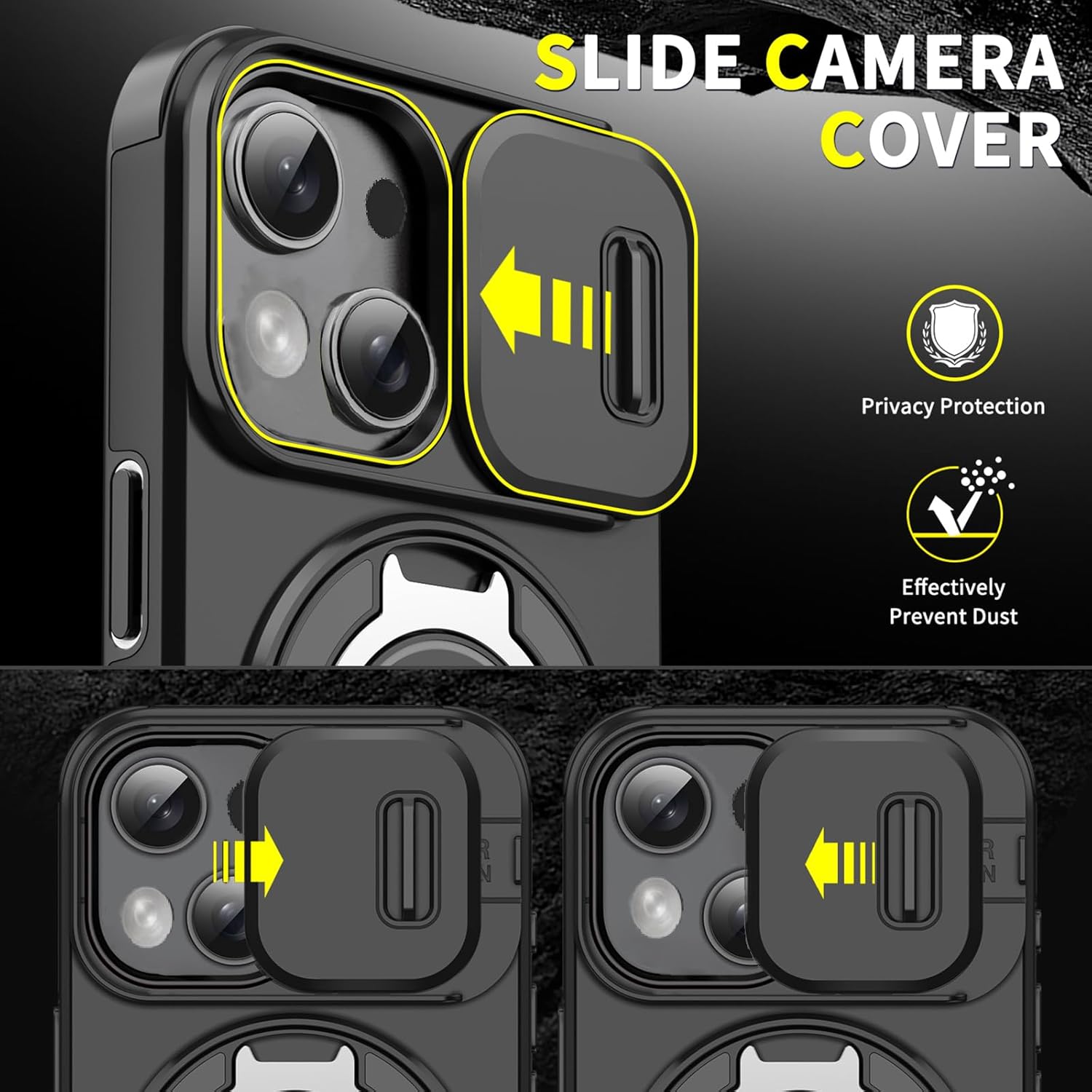 Heavy Duty Shockproof Phone Case for S25 Ultra Cover-Black