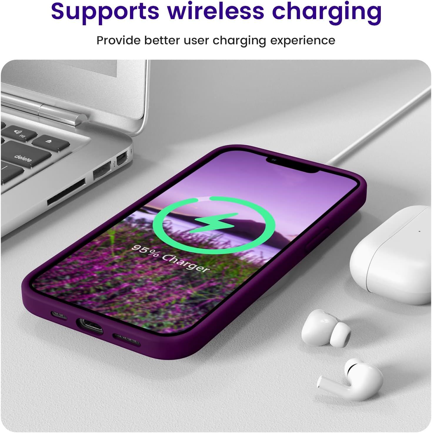 iPhone 13 Case, Silicone Shockproof Slim Thin Phone Case for iPhone 13 6.1 inch