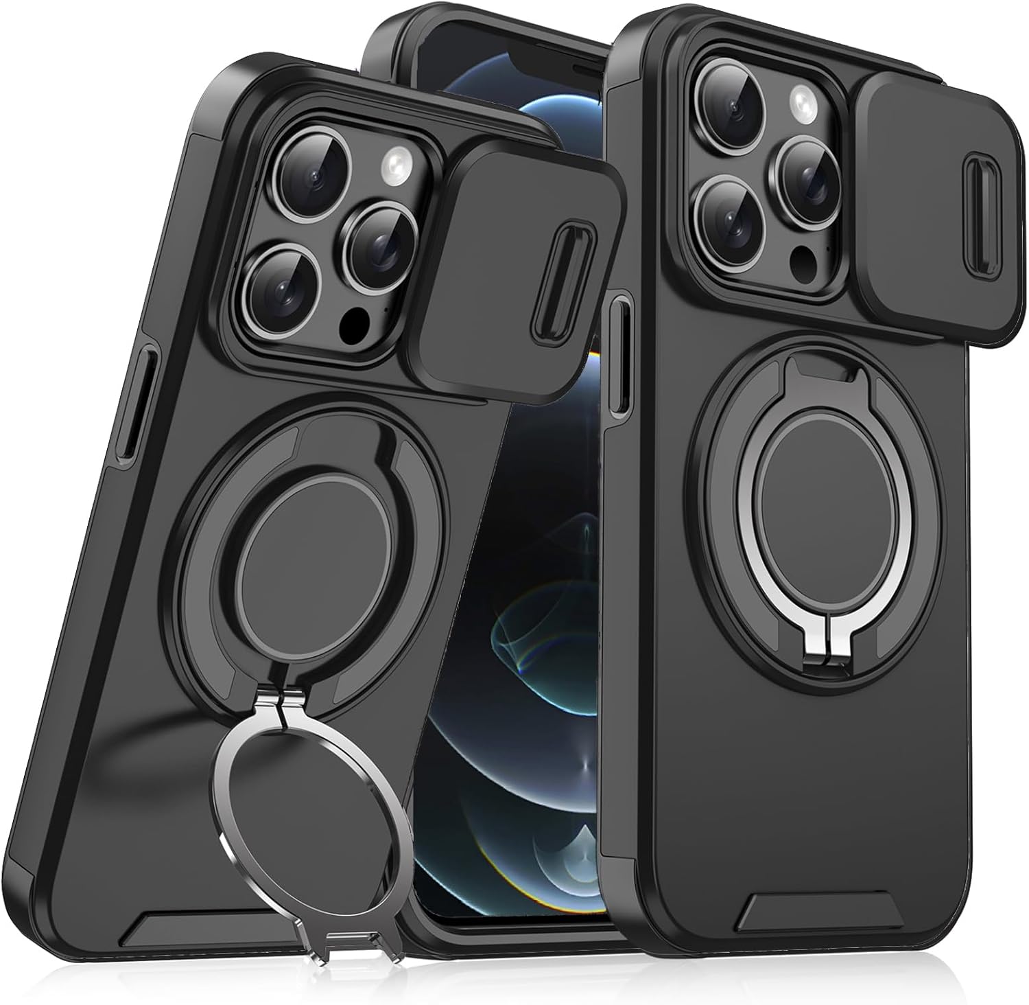 Heavy Duty Shockproof Phone Case for S25 Ultra Cover-Black