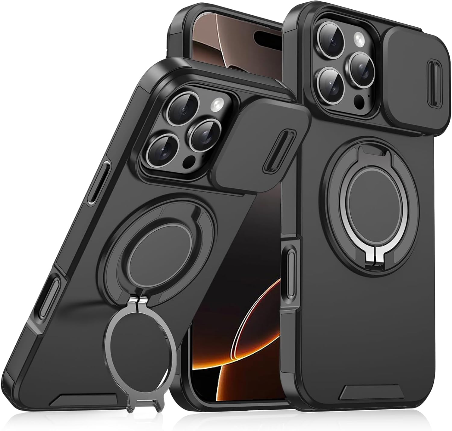 Heavy Duty Shockproof Phone Case for S25 Ultra Cover-Black