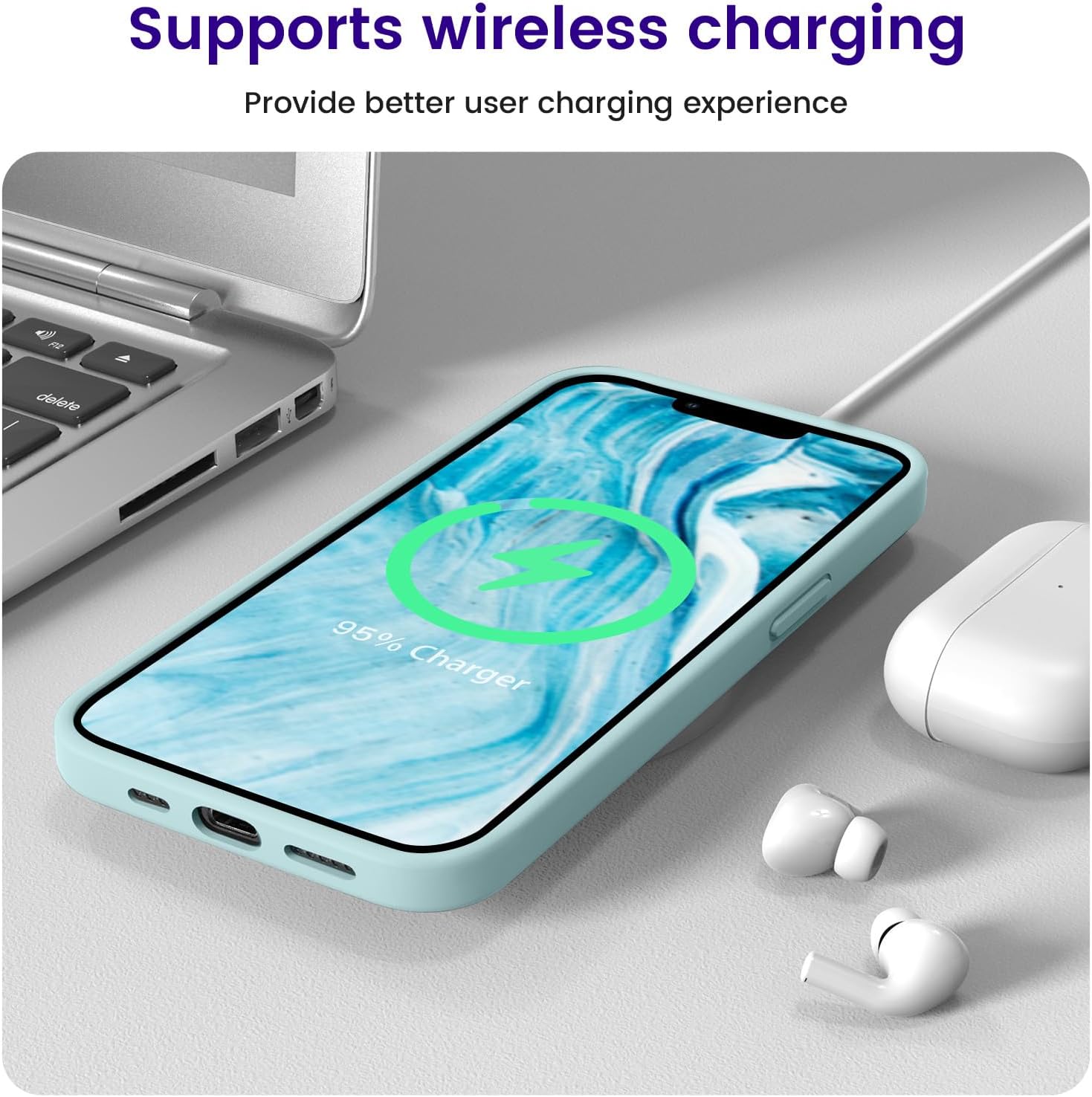 iPhone 13 Case, Silicone Shockproof Slim Thin Phone Case for iPhone 13 6.1 inch