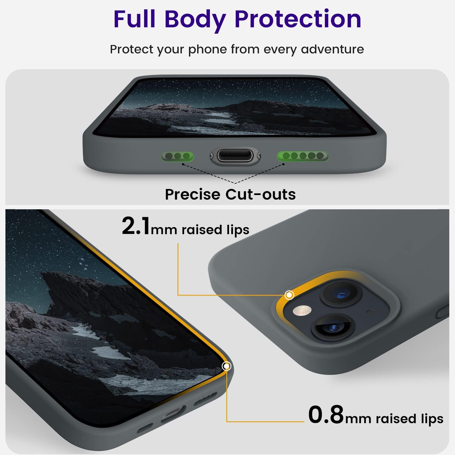 iPhone 13 Case, Silicone Shockproof Slim Thin Phone Case for iPhone 13 6.1 inch