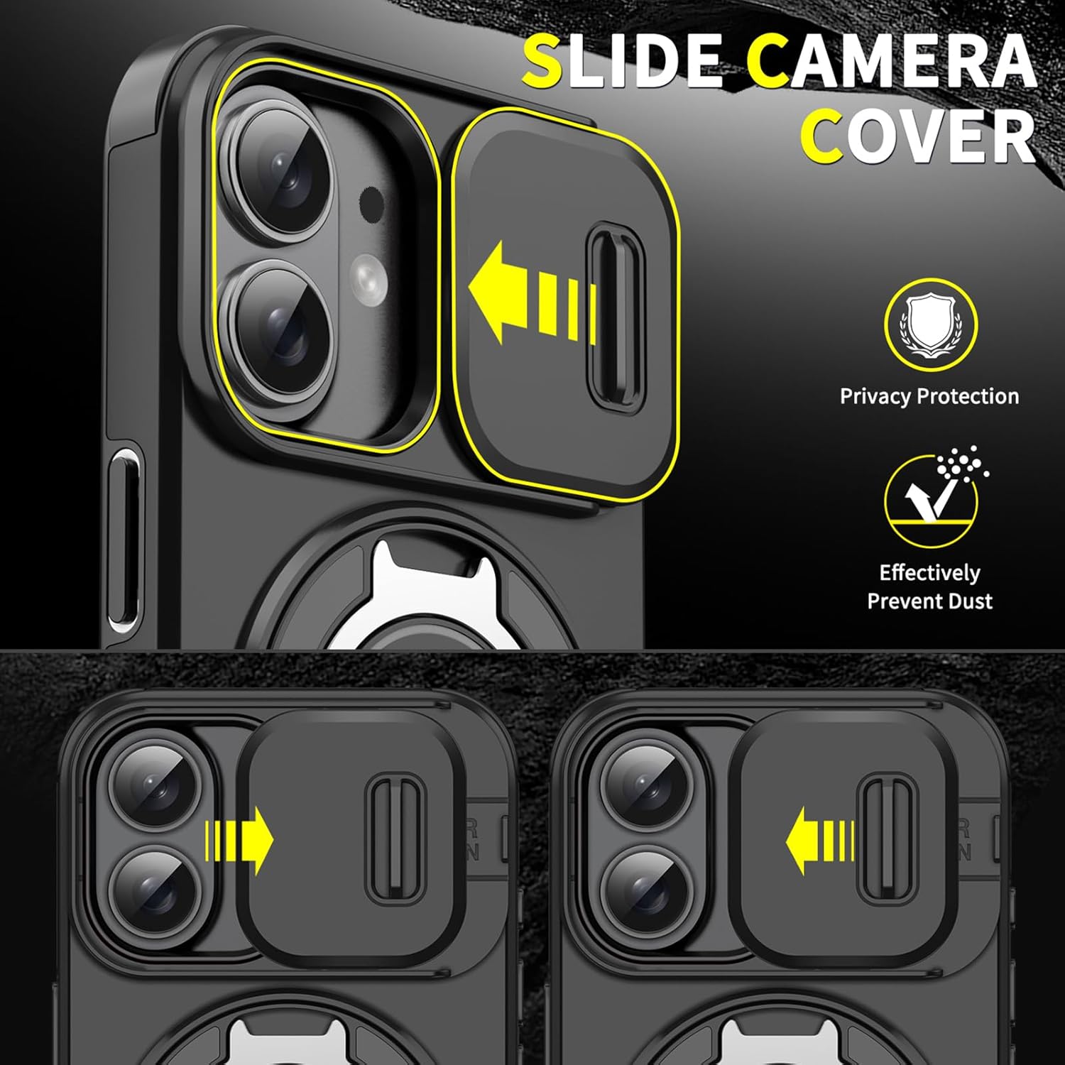 Heavy Duty Shockproof Phone Case for S25 Ultra Cover-Black