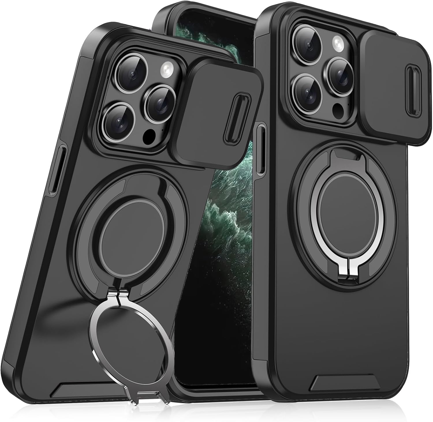 Heavy Duty Shockproof Phone Case for S25 Ultra Cover-Black
