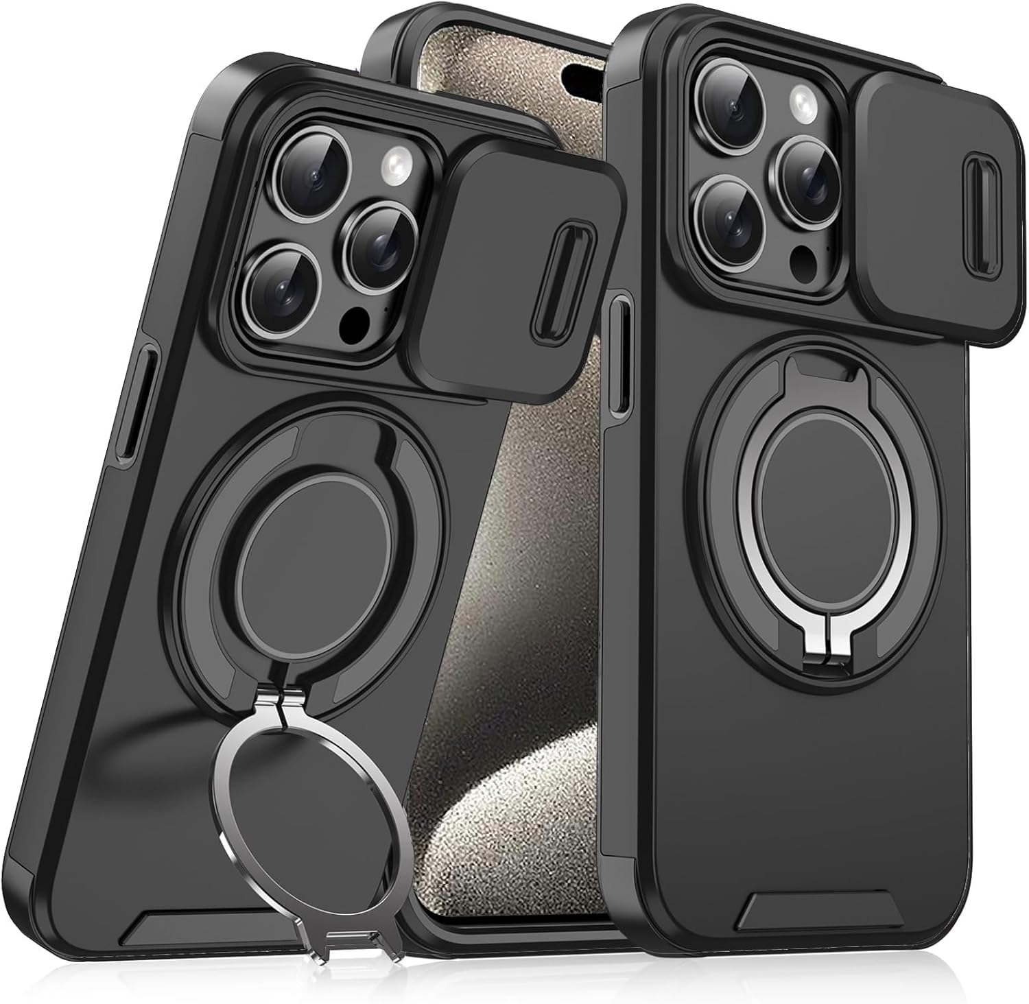 Heavy Duty Shockproof Phone Case for S25 Ultra Cover-Black