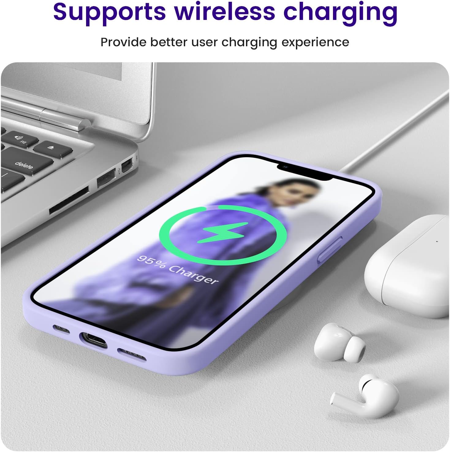 iPhone 13 Case, Silicone Shockproof Slim Thin Phone Case for iPhone 13 6.1 inch