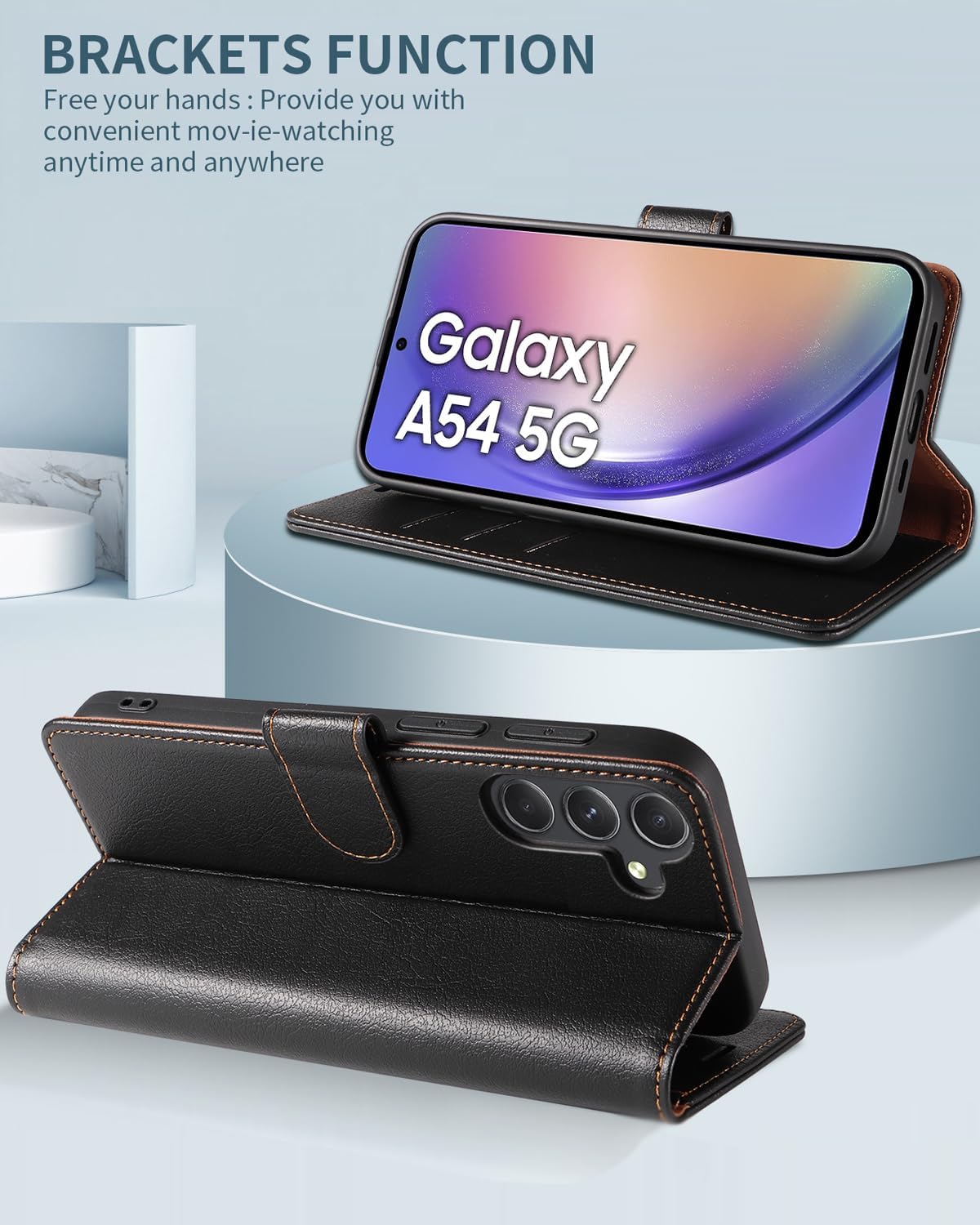Samsung Galaxy S21 Ultra 5G, Premium Leather Flip Wallet Case