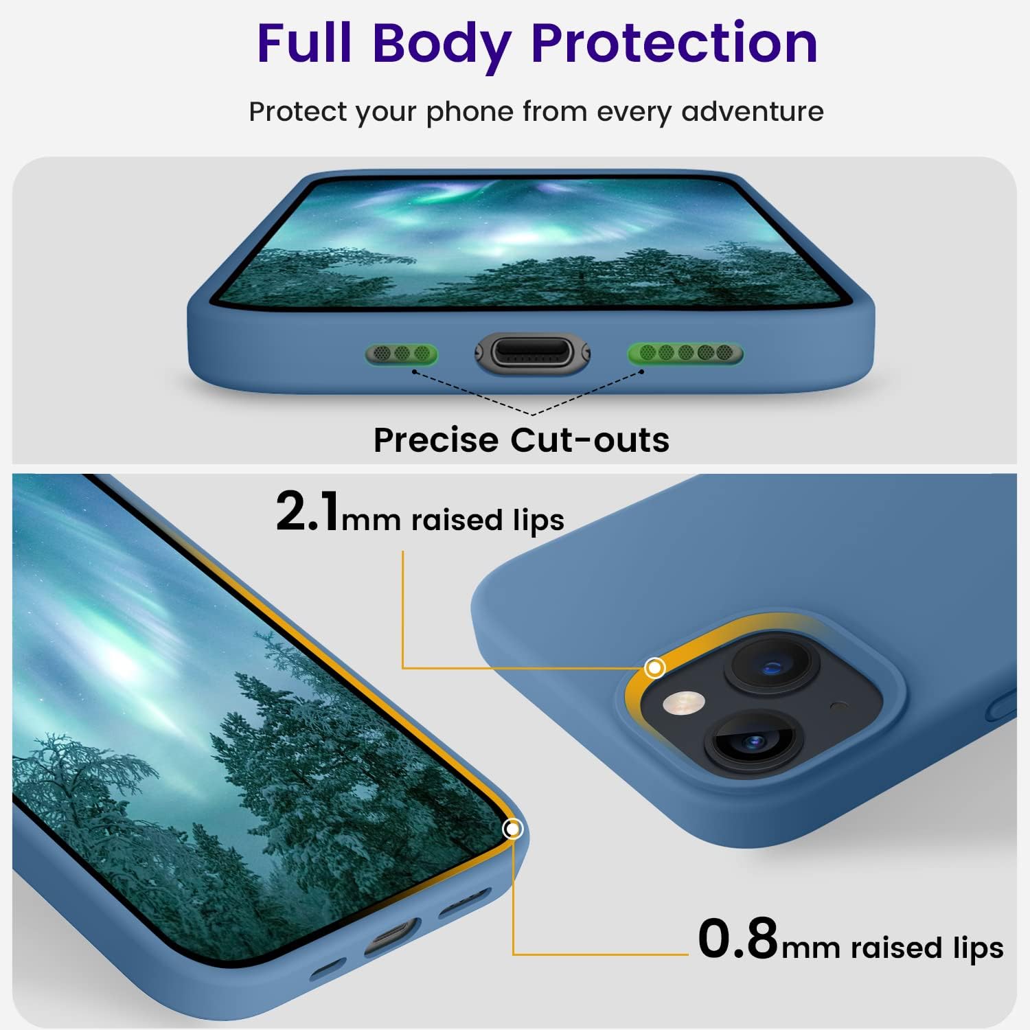 iPhone 13 Case, Silicone Shockproof Slim Thin Phone Case for iPhone 13 6.1 inch