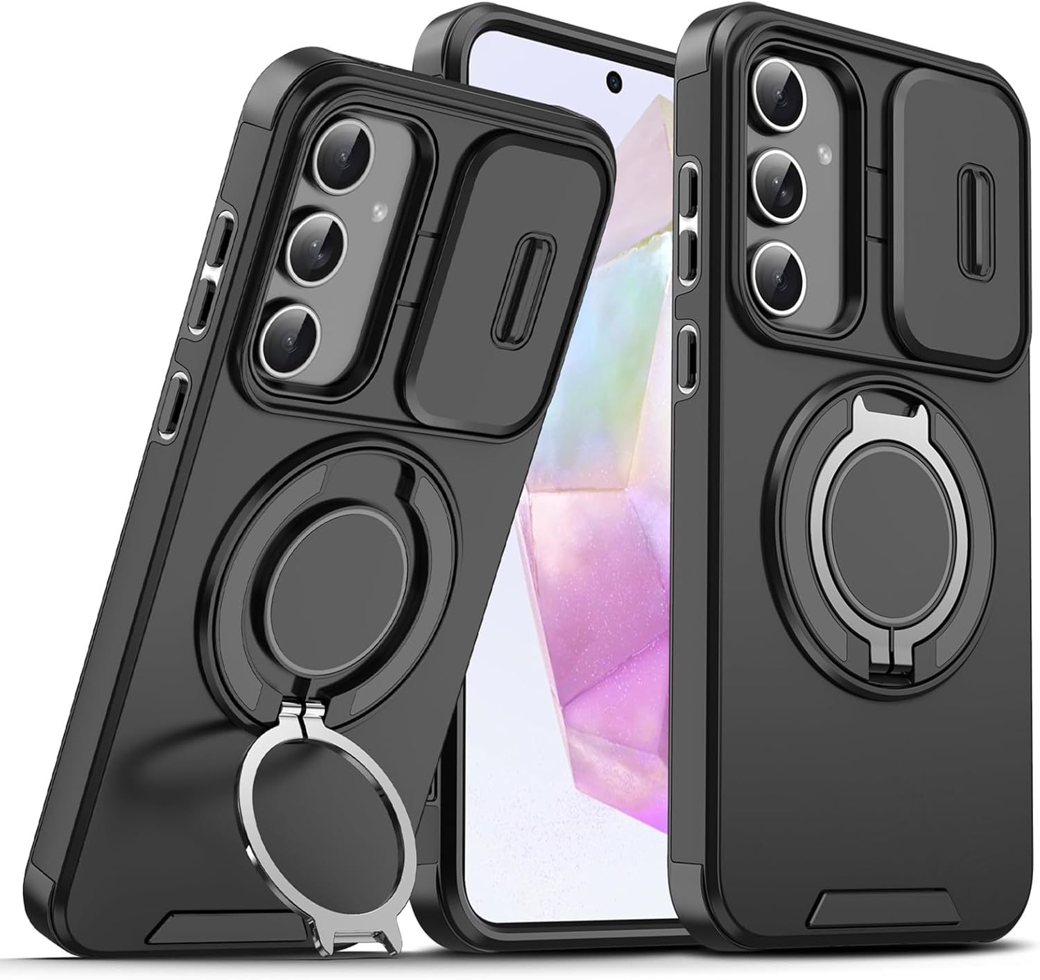 Heavy Duty Shockproof Phone Case for S25 Ultra Cover-Black