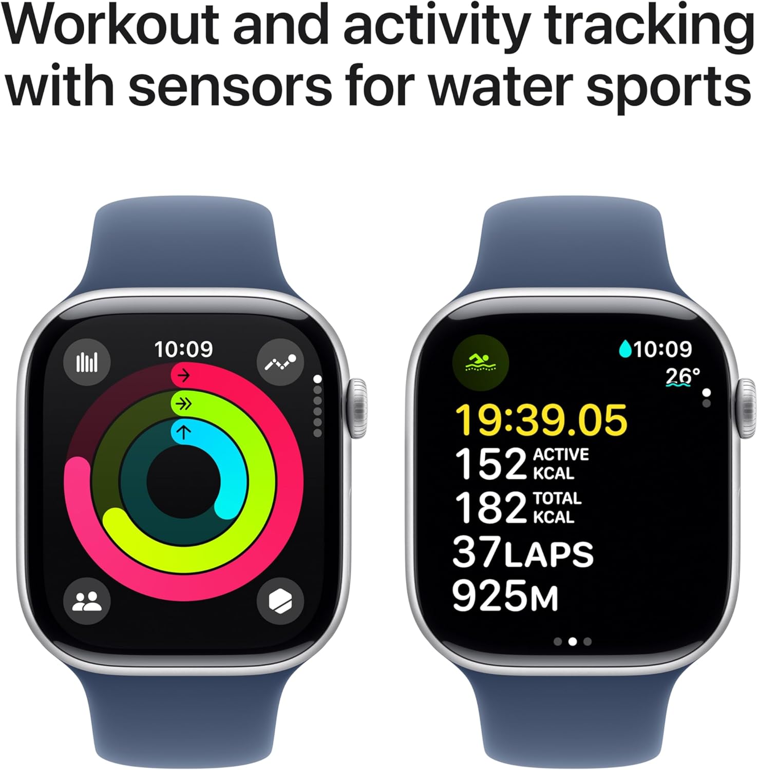 Apple Watch Series 10 GPS + Cellular 42 mm Smartwatch with Jet Black Aluminium Case