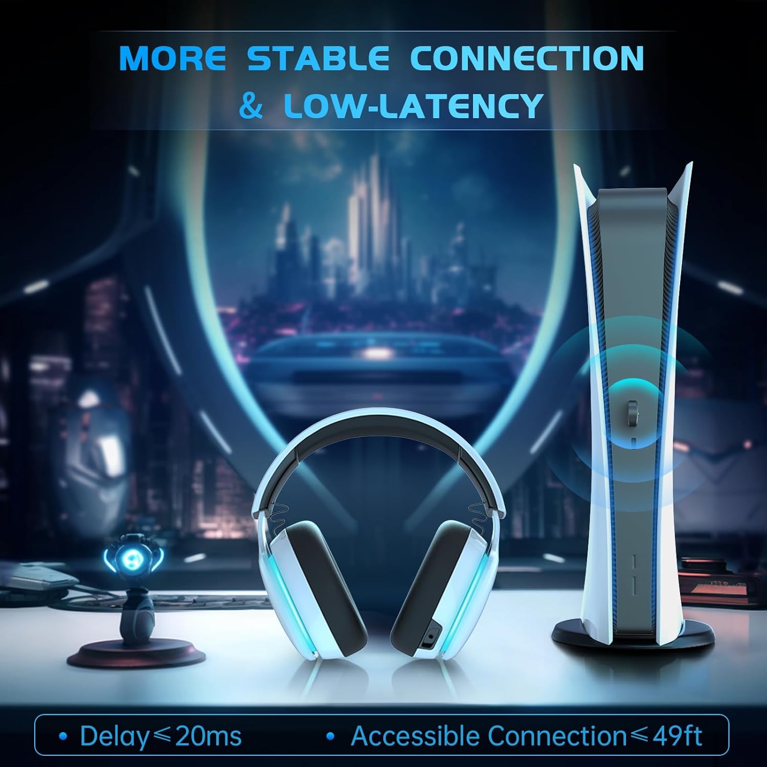 2.4GHz Wireless Gaming Headset for PS5, PS4