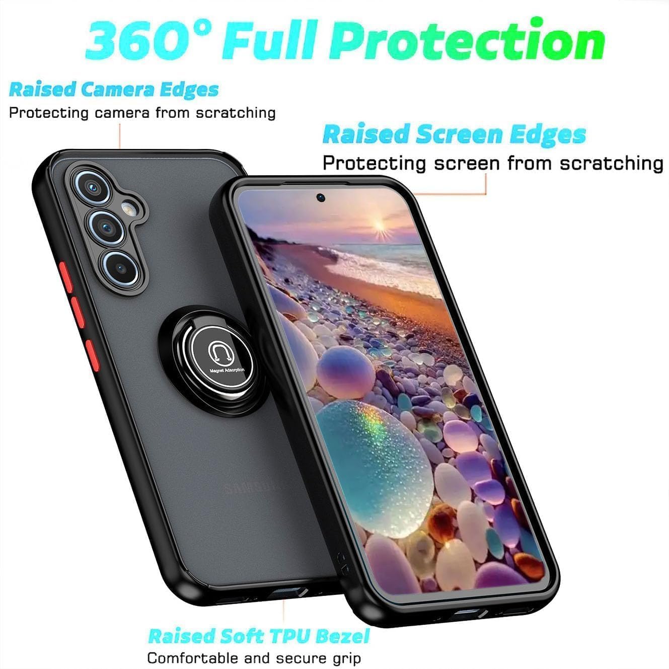 Samsung Galaxy S25 Ultra Case Cover, Multi Stand Case with Magnet Holder
