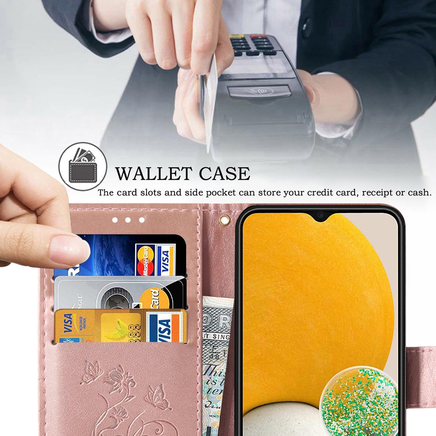 Samsung Galaxy S21 Ultra 5G, Premium Leather Flip Wallet Case