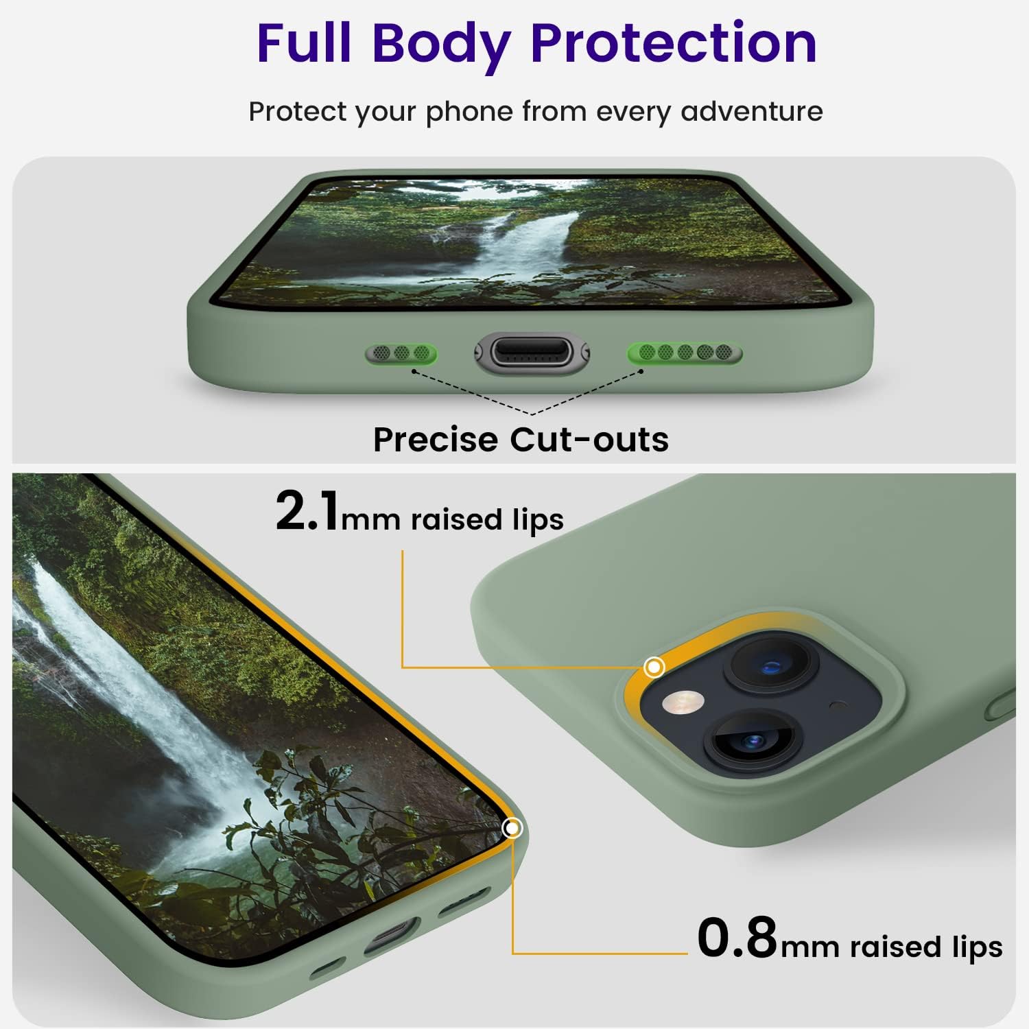 iPhone 13 Case, Silicone Shockproof Slim Thin Phone Case for iPhone 13 6.1 inch