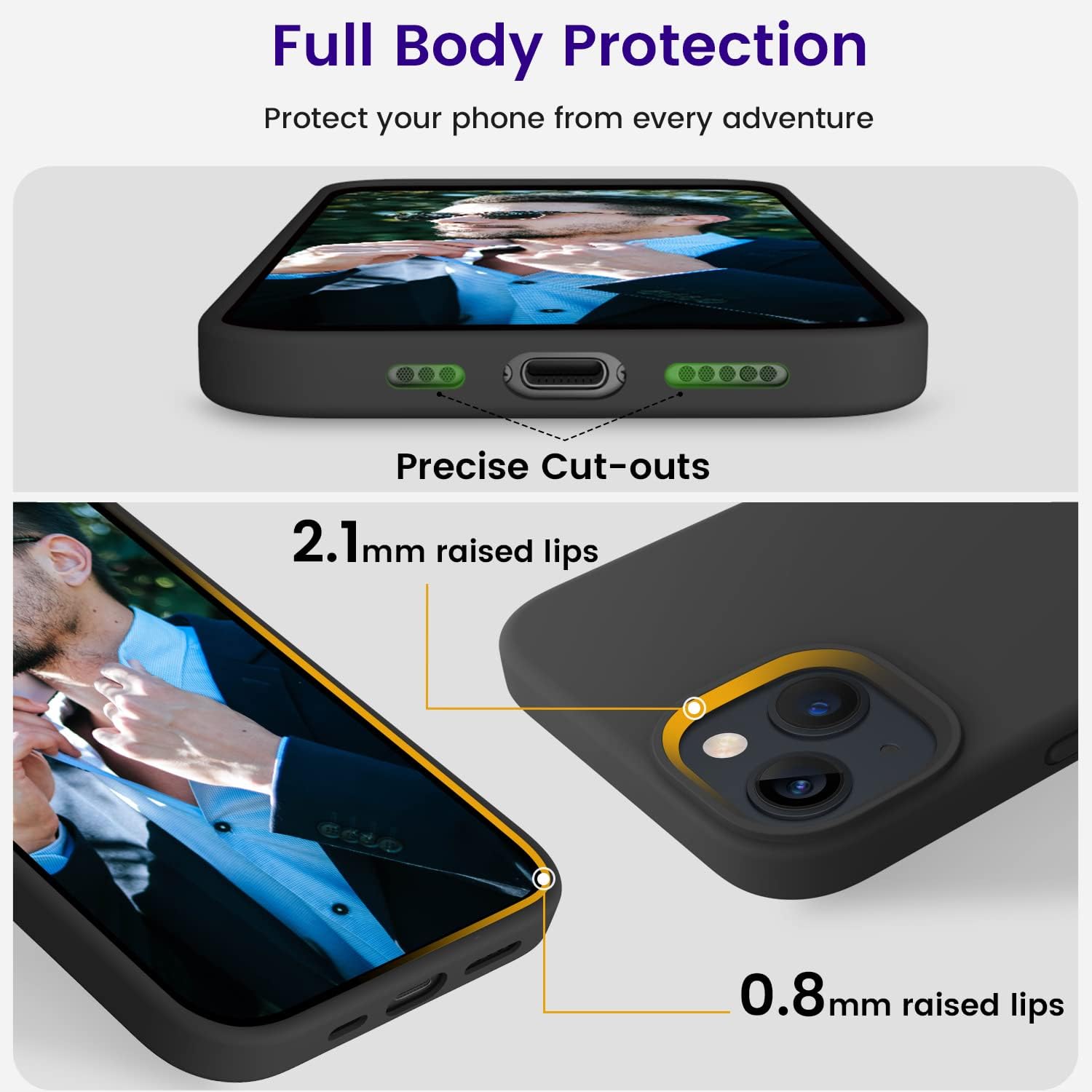 iPhone 13 Case, Silicone Shockproof Slim Thin Phone Case for iPhone 13 6.1 inch
